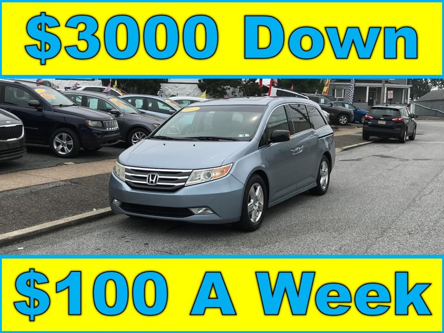 2012 Blue /Gray Honda Odyssey Touring (5FNRL5H9XCB) with an 3.5L V6 SOHC 24V engine, 5-Speed Automatic transmission, located at 577 Chester Pike, Prospect Park, PA, 19076, (610) 237-1015, 39.886154, -75.302338 - 2012 Honda Odyssey Touring 155k miles • DVD Player. Navigation System. Example Financing: • $3,000 Down • $100 Weekly • $200 Bi-Weekly We finance our own vehicles. We do not obtain or review traditional consumer credit reports. Financing decisions are based on verified income, ability- Photo#0