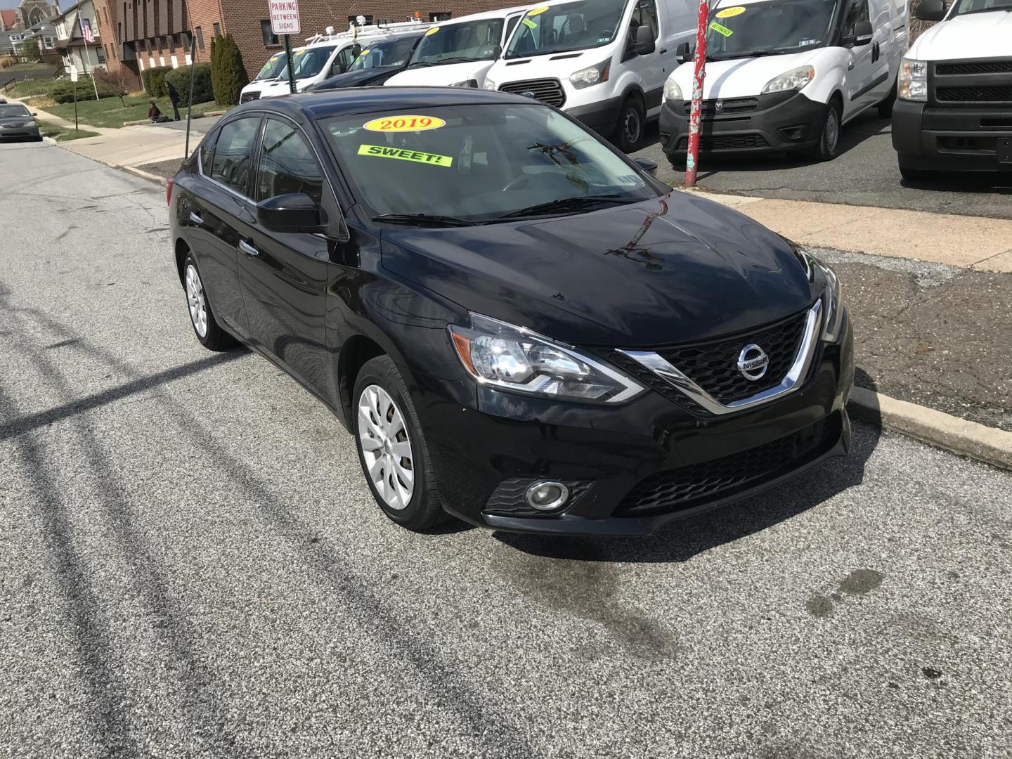 2019 Black Nissan Sentra S (3N1AB7AP6KY) with an 1.8L L4 SFI DOHC 16V engine, CVT transmission, located at 577 Chester Pike, Prospect Park, PA, 19076, (610) 237-1015, 39.886154, -75.302338 - Photo#2