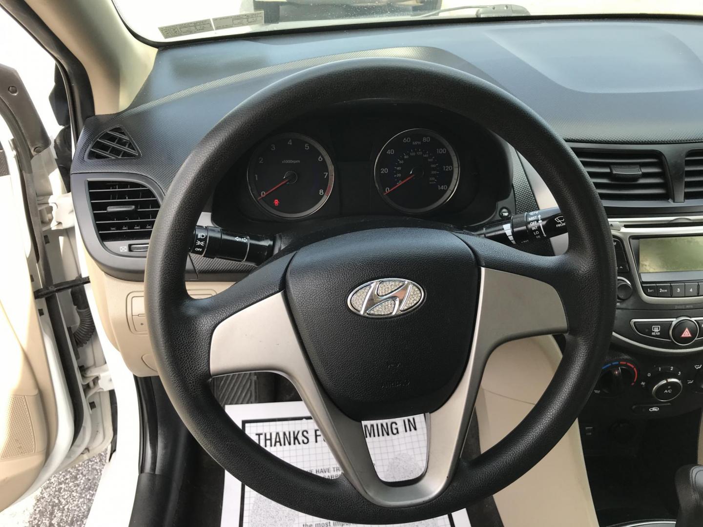 2017 White /Tan Hyundai Accent SE 4-Door (KMHCT4AE4HU) with an 1.6L L4 DOHC 16V engine, Automatic transmission, located at 577 Chester Pike, Prospect Park, PA, 19076, (610) 237-1015, 39.886154, -75.302338 - 2017 Hyundai Accent SE: Only 90k miles, great on gas, new PA inspection, SUPER CLEAN, runs LIKE NEW! This vehicle comes inspected and has been given a bumper to bumper safety check. It is very clean, reliable, and well maintained. We offer a unique pay plan that is known for being the easiest and - Photo#13