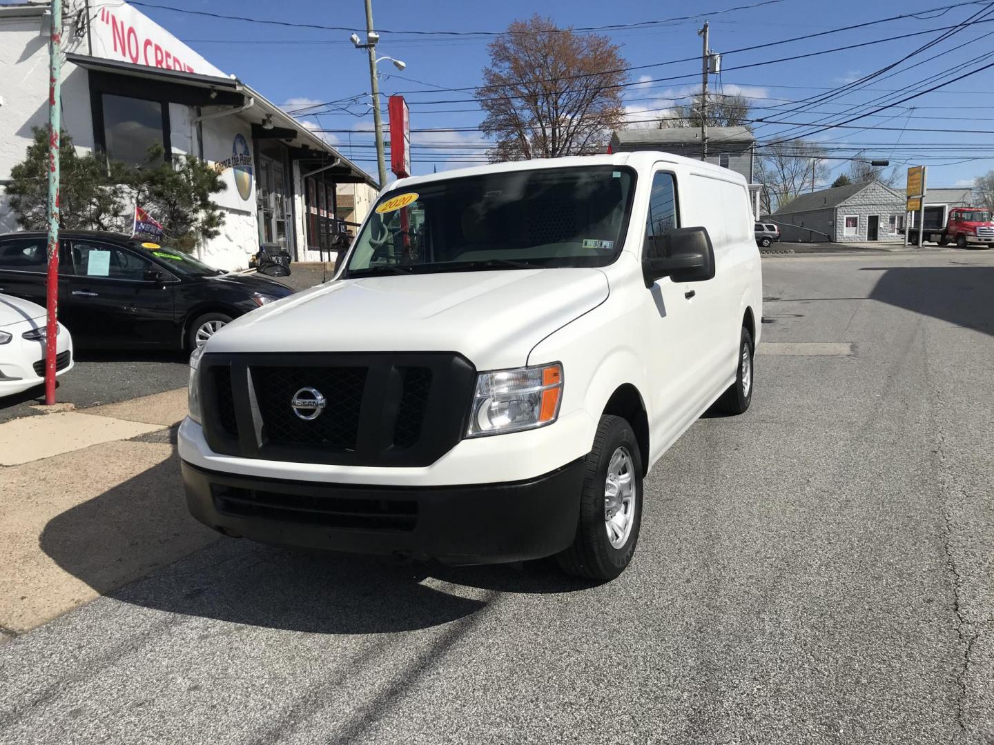 2020 White /Gray Nissan NV Cargo 1500 SV (1N6BF0KM6LN) with an 4.0L V6 engine, 5A transmission, located at 577 Chester Pike, Prospect Park, PA, 19076, (610) 237-1015, 39.886154, -75.302338 - 2020 Nissan NV 1500 Cargo Van: Shelving, backup camera, partition, no side or rear windows, new PA inspection, FLEET MAINTAINED, runs LIKE NEW! This vehicle comes inspected and has been given a bumper to bumper safety check. It is very clean, reliable, and well maintained. We offer a unique pay p - Photo#1