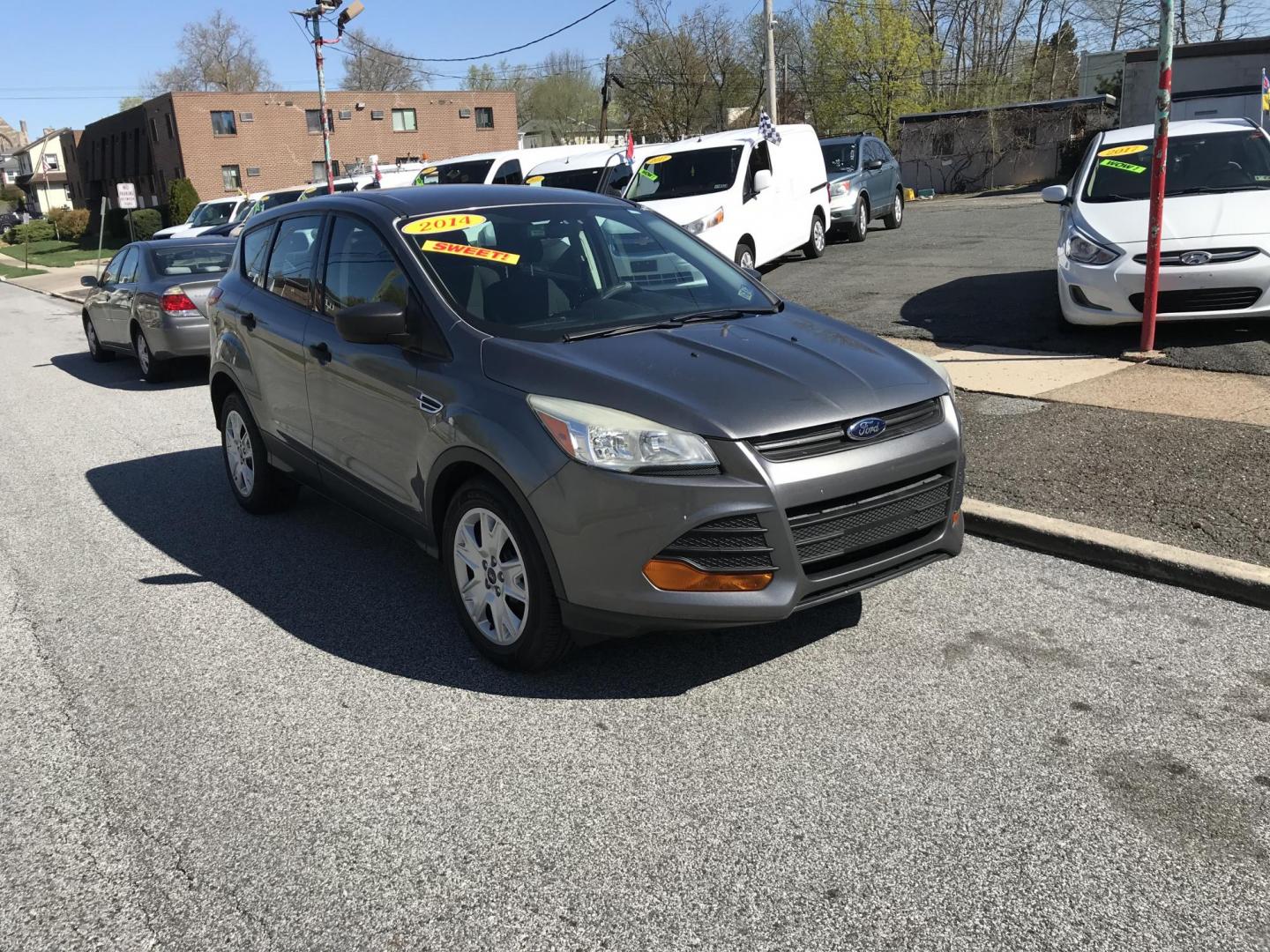 2014 Gray /Gray Ford Escape S FWD (1FMCU0F72EU) with an 2.5L L4 DOHC 16V engine, 6-Speed Automatic transmission, located at 577 Chester Pike, Prospect Park, PA, 19076, (610) 237-1015, 39.886154, -75.302338 - 2014 Ford Escape S: Backup camera, only 121k miles, new PA inspection, great on gas, runs LIKE NEW! This vehicle comes inspected and has been given a bumper to bumper safety check. It is very clean, reliable, and well maintained. We offer a unique pay plan that is known for being the easiest and - Photo#1