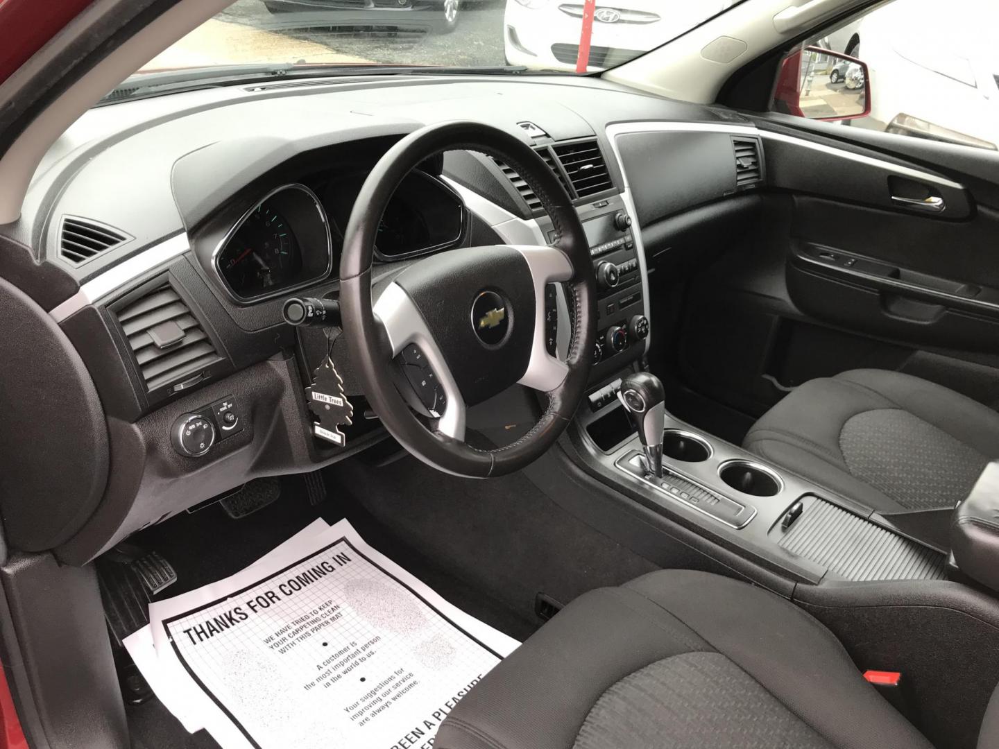 2012 Red /Gray Chevrolet Traverse LT AWD (1GNKVGED9CJ) with an 3.6L V6 DOHC 24V engine, 6-Speed Automatic transmission, located at 577 Chester Pike, Prospect Park, PA, 19076, (610) 237-1015, 39.886154, -75.302338 - 2012 Chevy Traverse LT: AWD, 3rd row seating, backup camera, new PA inspection, SUPER CLEAN, runs LIKE NEW! This vehicle comes inspected and has been given a bumper to bumper safety check. It is very clean, reliable, and well maintained. We offer a unique pay plan that is known for being the easi - Photo#10