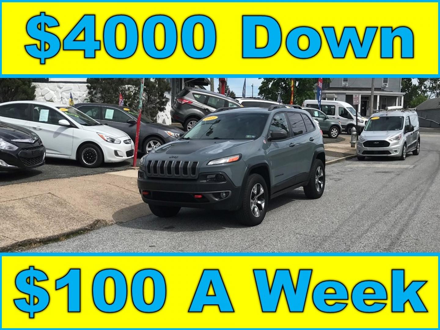 2015 Gray /Black Jeep Cherokee Trailhawk 4WD (1C4PJMBB1FW) with an 2.4L L4 DOHC 16V engine, 9-Speed Automatic transmission, located at 577 Chester Pike, Prospect Park, PA, 19076, (610) 237-1015, 39.886154, -75.302338 - 2015 Jeep Cherokee Trailhawk: Only 108k miles, navigation system, 4x4, backup camera, new PA inspection, SUPER CLEAN, runs LIKE NEW! This vehicle comes inspected and has been given a bumper to bumper safety check. It is very clean, reliable, and well maintained. We offer a unique pay plan that is - Photo#0