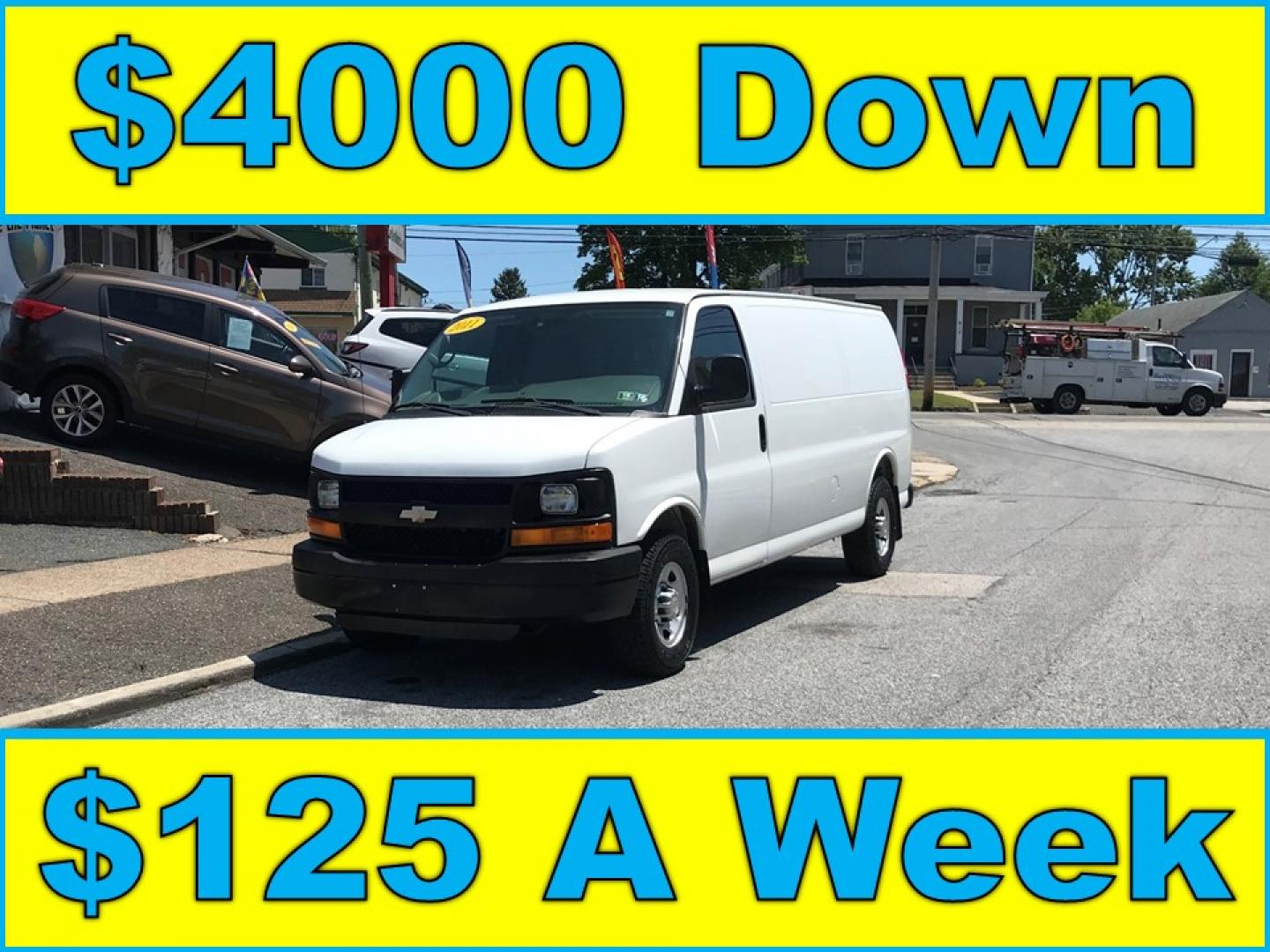 2011 White /Gray Chevrolet Express 2500 Cargo Extended (1GCWGGCG8B1) with an 6.0L V8 OHV 16V FFV engine, 4-Speed Automatic transmission, located at 577 Chester Pike, Prospect Park, PA, 19076, (610) 237-1015, 39.886154, -75.302338 - 2011 Chevy Express 2500 Extended Body: Has shelving, new PA inspection, SUPER CLEAN, FLEET MAINTAINED! This vehicle comes inspected and has been given a bumper to bumper safety check. It is very clean, reliable, and well maintained. We offer a unique pay plan that is known for being the easiest a - Photo#0