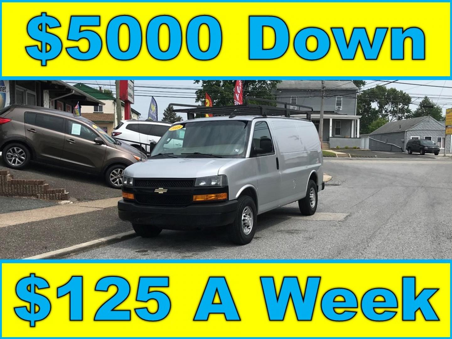 2018 Silver /Gray Chevrolet Express 3500 Cargo (1GCZGGFG3J1) with an 6.0L V8 OHV 16V FFV engine, 6A transmission, located at 577 Chester Pike, Prospect Park, PA, 19076, (610) 237-1015, 39.886154, -75.302338 - Photo#0