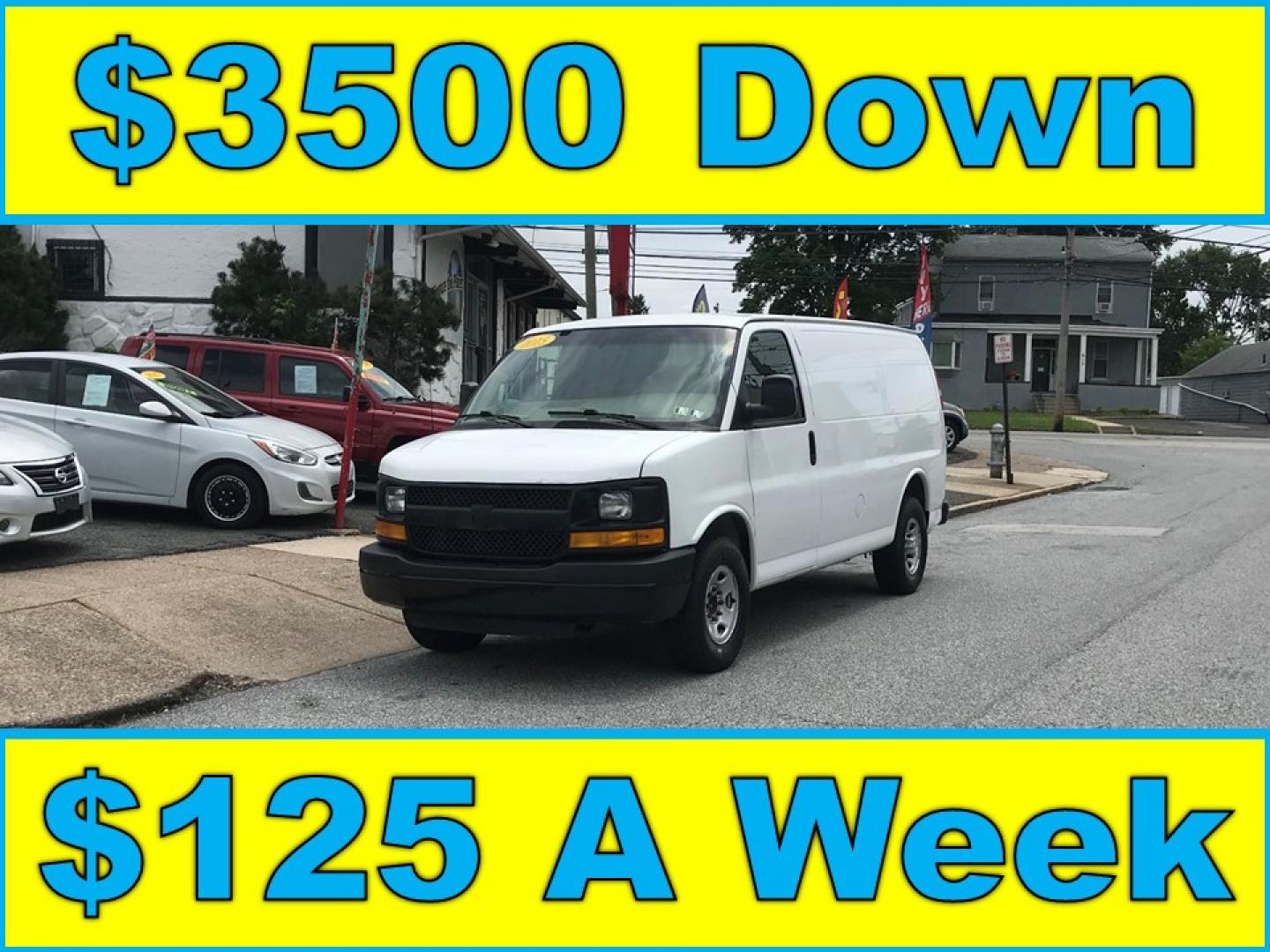 2015 White /Gray Chevrolet Express 2500 Cargo FFV (1GCWGFCG3F1) with an 6.0L V8 OHV 16V FFV engine, 6-Speed Automatic transmission, located at 577 Chester Pike, Prospect Park, PA, 19076, (610) 237-1015, 39.886154, -75.302338 - Photo#0