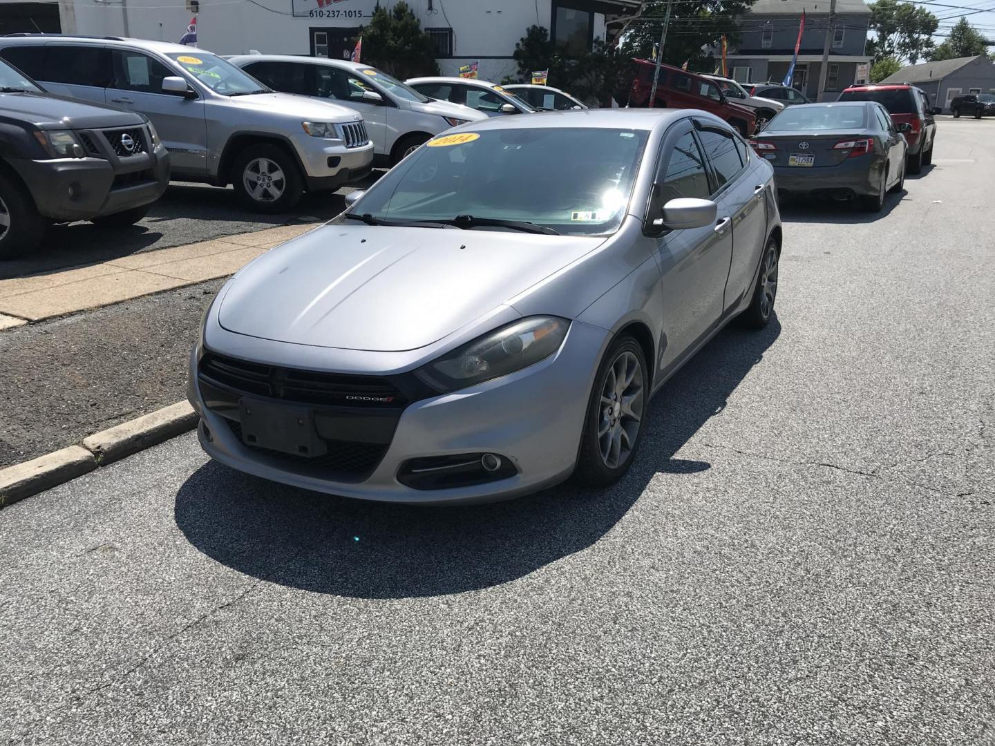 2014 Silver /Black Dodge Dart SXT (1C3CDFBB5ED) with an 2.4L L4 DOHC 16V engine, Automatic transmission, located at 577 Chester Pike, Prospect Park, PA, 19076, (610) 237-1015, 39.886154, -75.302338 - 2014 Dodge Dart SXT: Backup camera, new PA inspection, great on gas, SUPER CLEAN, runs LIKE NEW! This vehicle comes inspected and has been given a bumper to bumper safety check. It is very clean, reliable, and well maintained. We offer a unique pay plan that is known for being the easiest and fas - Photo#2