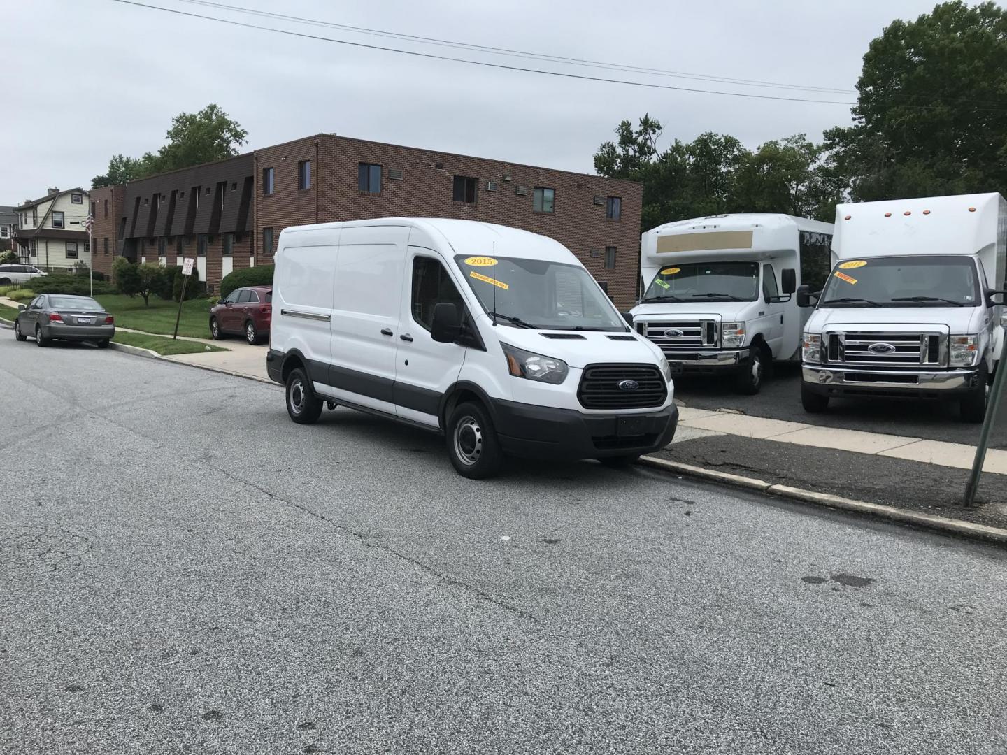 2015 White /Gray Ford Transit 250 Van High Roof w/Sliding Pass. 148-in. WB (1FTNR2CM2FK) with an 3.7L V6 DOHC 24V engine, 6-Speed Automatic transmission, located at 577 Chester Pike, Prospect Park, PA, 19076, (610) 237-1015, 39.886154, -75.302338 - 2015 Ford Transit 250 Medium Roof: new PA inspection, multiple pieces of shelving, FLEET MAINTAINED, runs LIKE NEW! This vehicle comes inspected and has been given a bumper to bumper safety check. It is very clean, reliable, and well maintained. We offer a unique pay plan that is known for being - Photo#1
