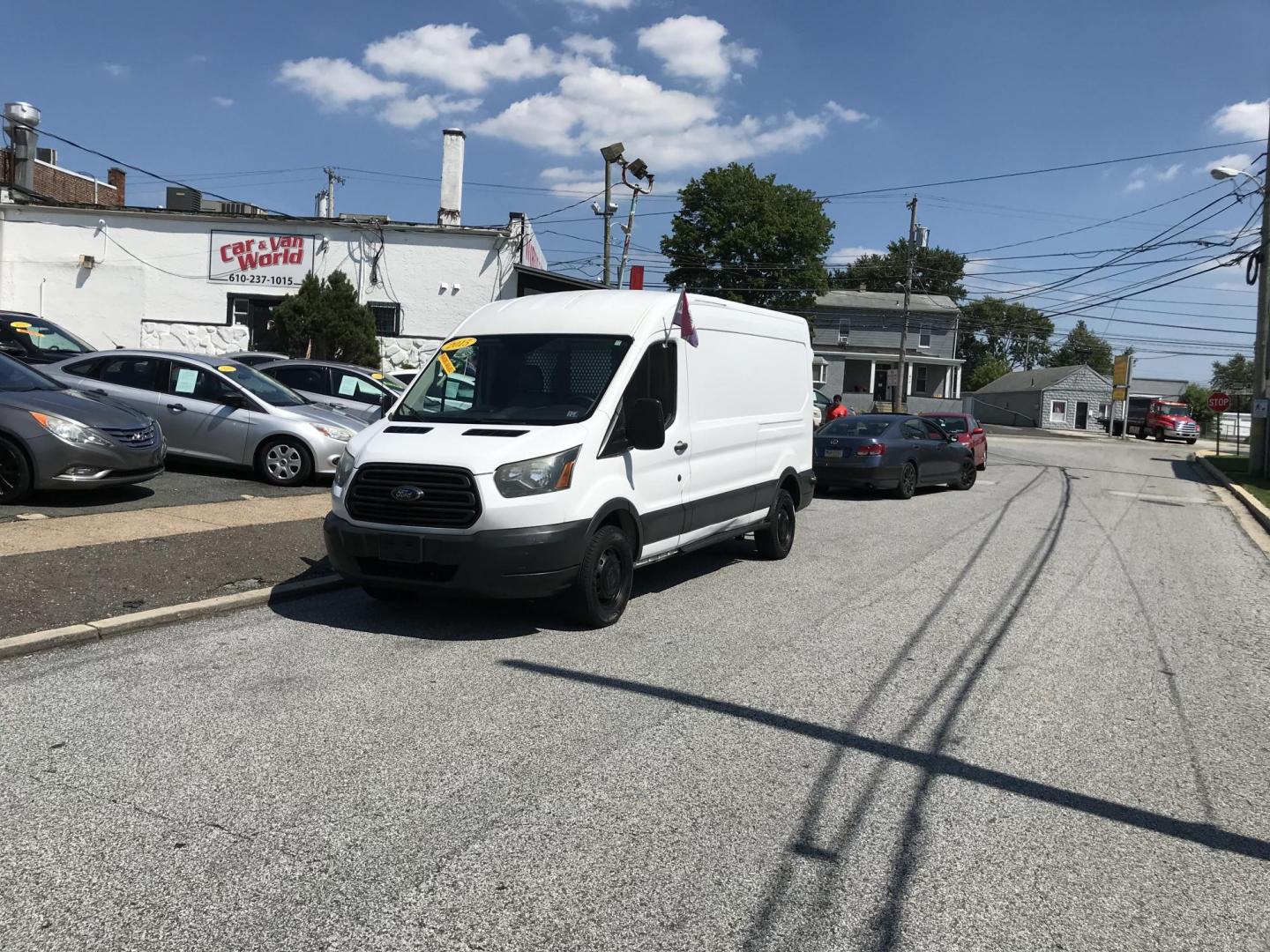 2015 White /Gray Ford Transit 250 Van Medium Roof w/Sliding Pass. 148-in. WB (1FTNR2CM6FK) with an 3.7L V6 DOHC 24V engine, 6-Speed Automatic transmission, located at 577 Chester Pike, Prospect Park, PA, 19076, (610) 237-1015, 39.886154, -75.302338 - 2015 Ford Transit 250 Medium Roof: Fleet maintained, new PA inspection, no side or rear windows, runs LIKE NEW! This vehicle comes inspected and has been given a bumper to bumper safety check. It is very clean, reliable, and well maintained. We offer a unique pay plan that is known for being the - Photo#1