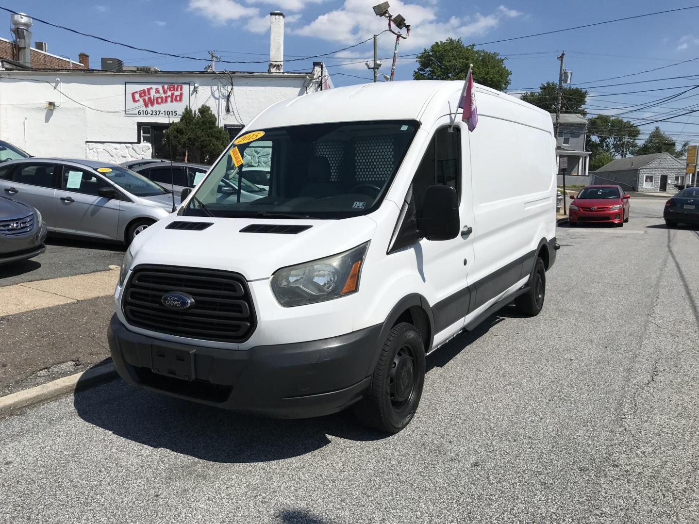 2015 White /Gray Ford Transit 250 Van Medium Roof w/Sliding Pass. 148-in. WB (1FTNR2CM6FK) with an 3.7L V6 DOHC 24V engine, 6-Speed Automatic transmission, located at 577 Chester Pike, Prospect Park, PA, 19076, (610) 237-1015, 39.886154, -75.302338 - 2015 Ford Transit 250 Medium Roof: Fleet maintained, new PA inspection, no side or rear windows, runs LIKE NEW! This vehicle comes inspected and has been given a bumper to bumper safety check. It is very clean, reliable, and well maintained. We offer a unique pay plan that is known for being the - Photo#2