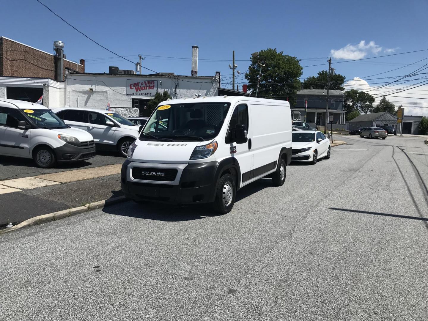 2020 White /Gray RAM Promaster 1500 Low Roof Tradesman 136-in. WB (3C6TRVAG9LE) with an 3.6L V6 engine, 6A transmission, located at 577 Chester Pike, Prospect Park, PA, 19076, (610) 237-1015, 39.886154, -75.302338 - Photo#1