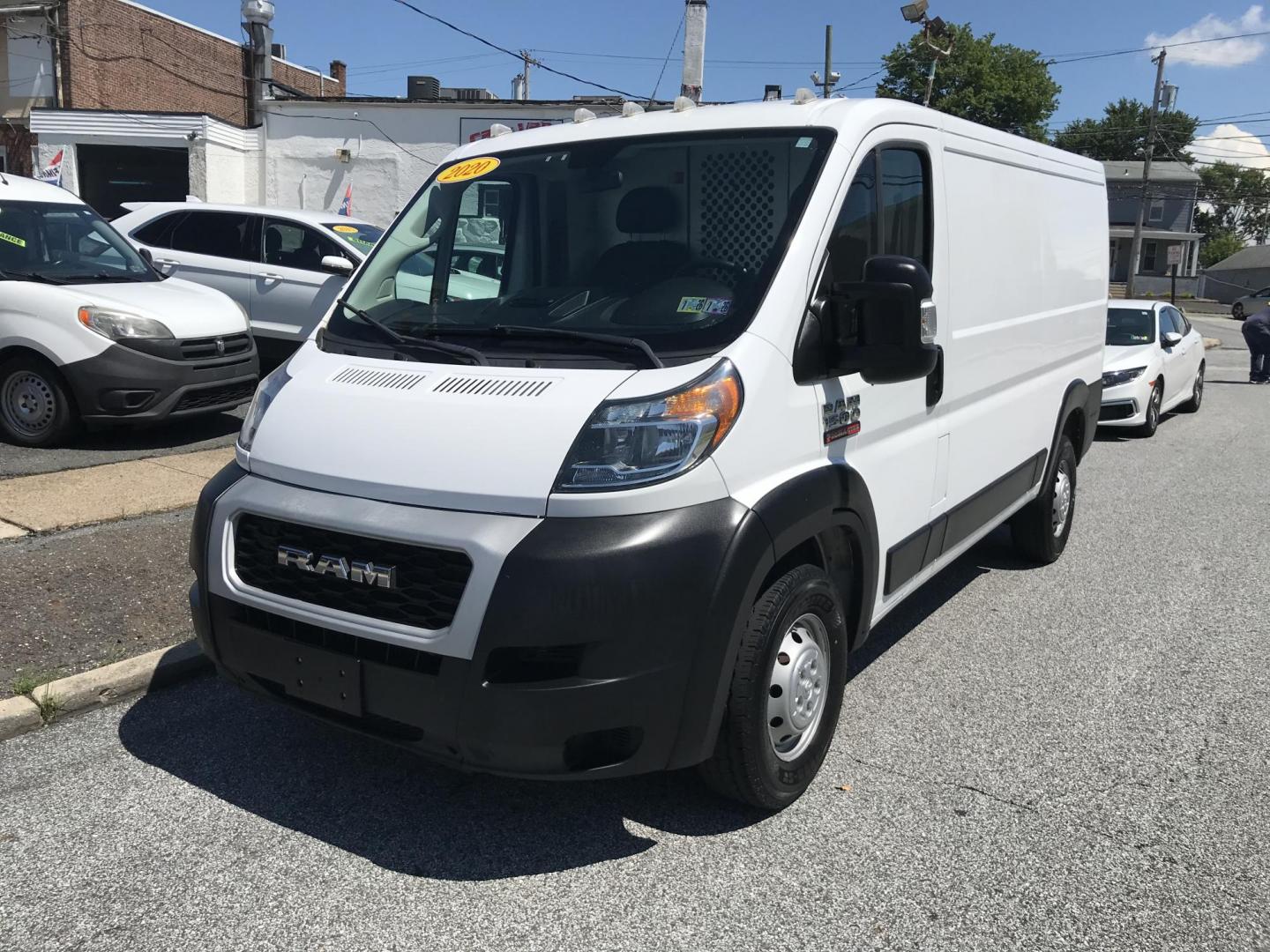 2020 White /Gray RAM Promaster 1500 Low Roof Tradesman 136-in. WB (3C6TRVAG9LE) with an 3.6L V6 engine, 6A transmission, located at 577 Chester Pike, Prospect Park, PA, 19076, (610) 237-1015, 39.886154, -75.302338 - Photo#2