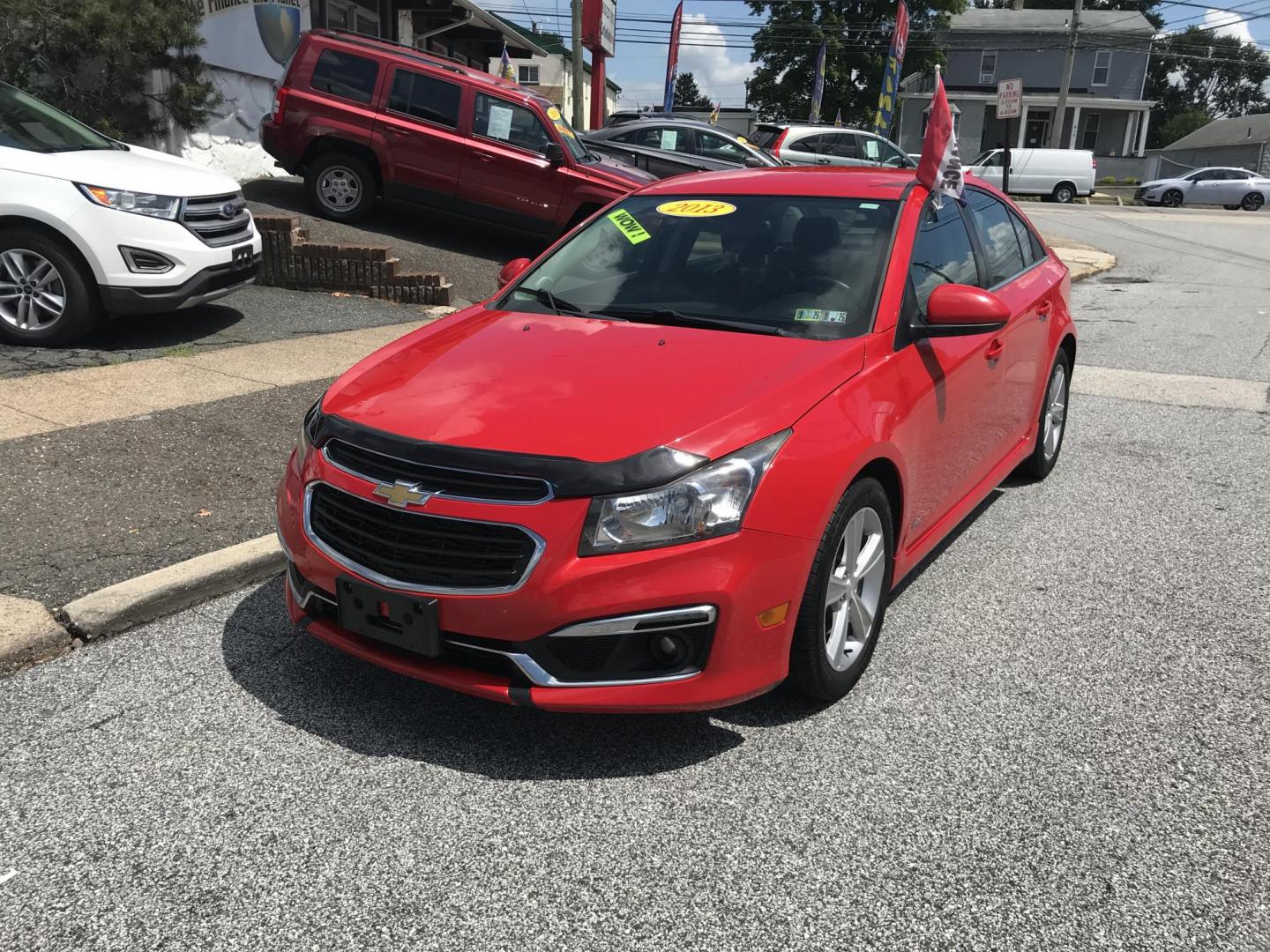 2015 Red /Black Chevrolet Cruze 2LT Auto (1G1PE5SB1F7) with an 1.4L L4 DOHC 16V TURBO engine, 6-Speed Automatic transmission, located at 577 Chester Pike, Prospect Park, PA, 19076, (610) 237-1015, 39.886154, -75.302338 - 2015 Chevrolet Cruze 2LT: Only 102k miles, great on gas, black leather interior, SUPER CLEAN, runs LIKE NEW! This vehicle comes inspected and has been given a bumper to bumper safety check. It is very clean, reliable, and well maintained. We offer a unique pay plan that is known for being the eas - Photo#2