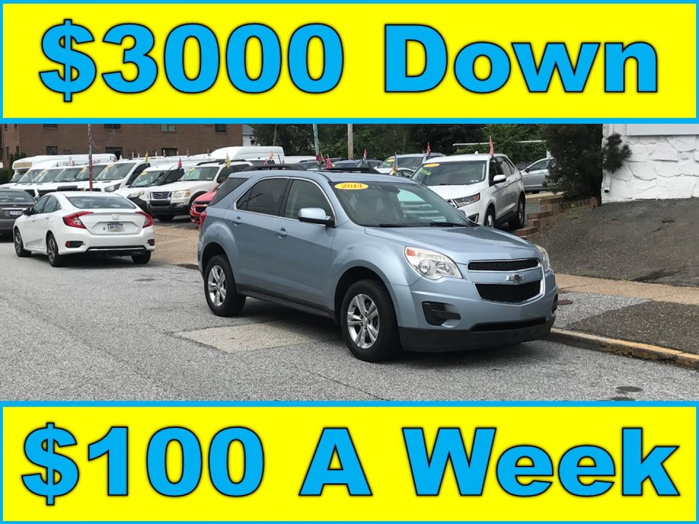 2014 Blue /Gray Chevrolet Equinox 1LT 2WD (2GNALBEK9E6) with an 2.4L L4 DOHC 16V engine, 6-Speed Automatic transmission, located at 577 Chester Pike, Prospect Park, PA, 19076, (610) 237-1015, 39.886154, -75.302338 - 2014 Chevrolet Equinox LT: Only 125k miles, backup camera, new PA inspection, runs LIKE NEW! This vehicle comes inspected and has been given a bumper to bumper safety check. It is very clean, reliable, and well maintained. We offer a unique pay plan that is known for being the easiest and fastest - Photo#0