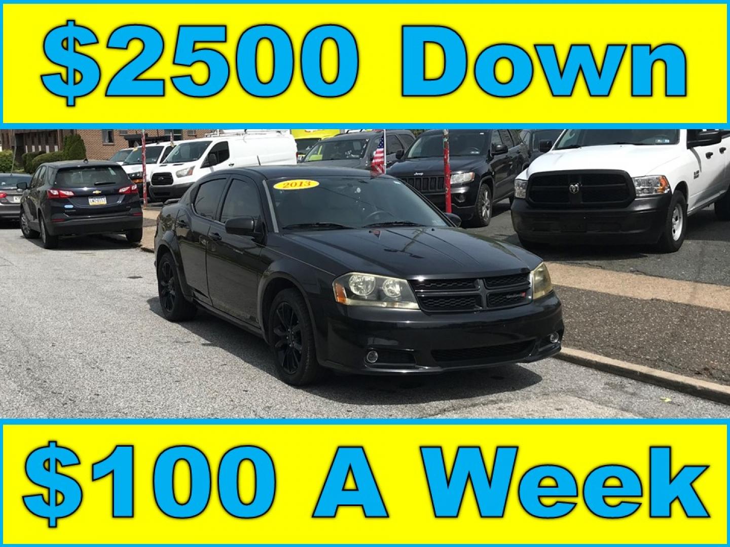2013 Black /Tan Dodge Avenger SXT (1C3CDZCB1DN) with an 2.4L L4 DOHC 16V engine, 6-Speed Automatic transmission, located at 577 Chester Pike, Prospect Park, PA, 19076, (610) 237-1015, 39.886154, -75.302338 - 2013 Dodge Avenger SXT: Only 116k miles, new PA inspection, SUPER CLEAN, runs LIKE NEW! This vehicle comes inspected and has been given a bumper to bumper safety check. It is very clean, reliable, and well maintained. We offer a unique pay plan that is known for being the easiest and fastest fina - Photo#0