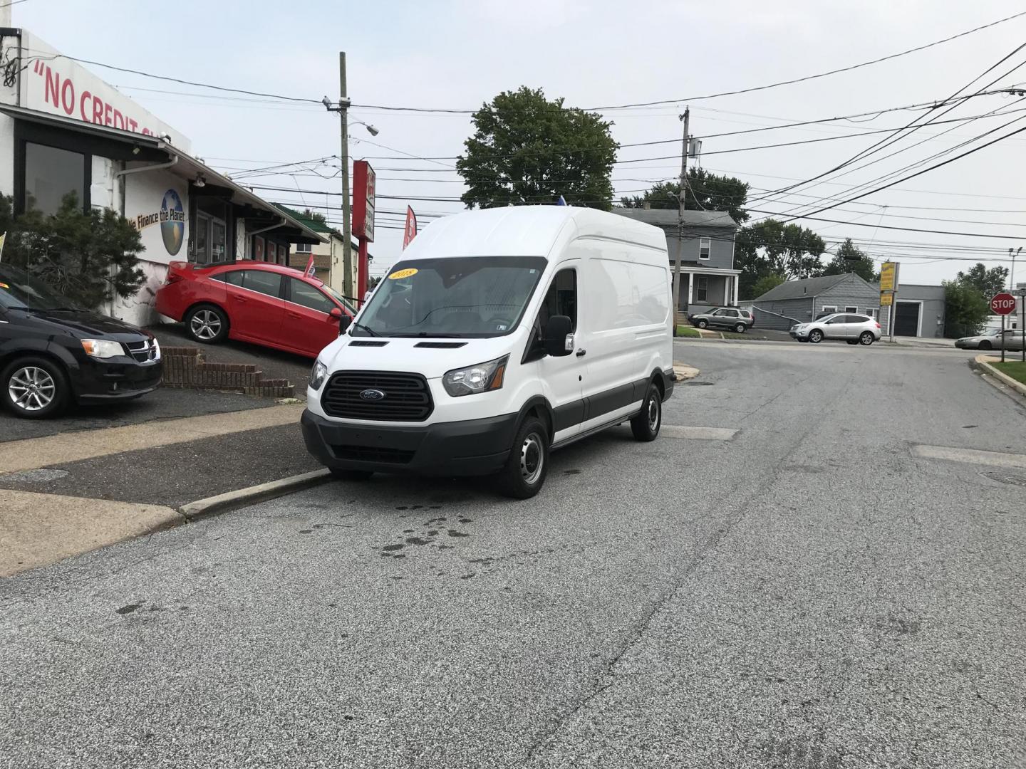 2018 White /Gray Ford Transit 350 Van High Roof w/Sliding Pass. 148-in. WB (1FTBW2XM7JK) with an 3.7L V6 DOHC 24V engine, 6A transmission, located at 577 Chester Pike, Prospect Park, PA, 19076, (610) 237-1015, 39.886154, -75.302338 - Photo#1
