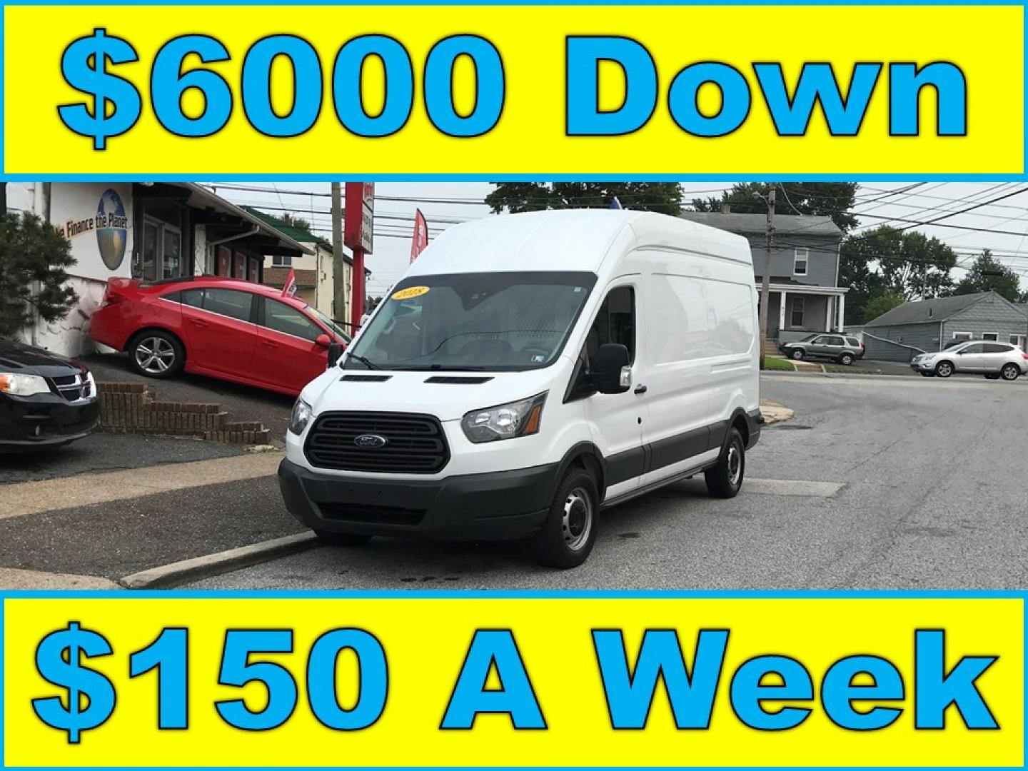 2018 White /Gray Ford Transit 350 Van High Roof w/Sliding Pass. 148-in. WB (1FTBW2XM7JK) with an 3.7L V6 DOHC 24V engine, 6A transmission, located at 577 Chester Pike, Prospect Park, PA, 19076, (610) 237-1015, 39.886154, -75.302338 - Photo#0