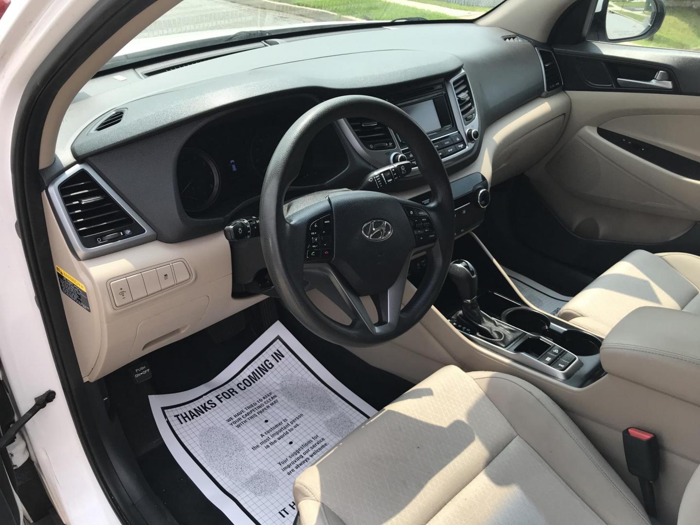 2016 White /Tan Hyundai Tucson SE w/Preferred Package AWD (KM8J3CA43GU) with an 2.0L L4 DOHC 16V engine, 6A transmission, located at 577 Chester Pike, Prospect Park, PA, 19076, (610) 237-1015, 39.886154, -75.302338 - 2016 Hyundai Tuscon: AWD, backup camera, new PA inspection, great on gas, SUPER CLEAN, runs LIKE NEW! This vehicle comes inspected and has been given a bumper to bumper safety check. It is very clean, reliable, and well maintained. We offer a unique pay plan that is known for being the easiest an - Photo#11