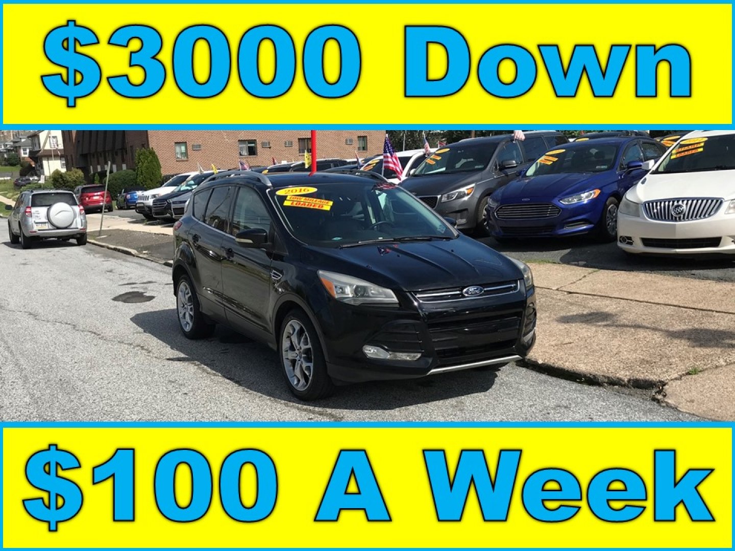 2016 Black /Black Ford Escape Titanium 4WD (1FMCU9JX2GU) with an 1.6L L4 DOHC 16V engine, 6-Speed Automatic transmission, located at 577 Chester Pike, Prospect Park, PA, 19076, (610) 237-1015, 39.886154, -75.302338 - 2016 Ford Escape Titanium: Only 109k miles, backup camera, sunroof, new PA inspection, SUPER CLEAN, runs LIKE NEW! This vehicle comes inspected and has been given a bumper to bumper safety check. It is very clean, reliable, and well maintained. We offer a unique pay plan that is known for being t- Photo#0