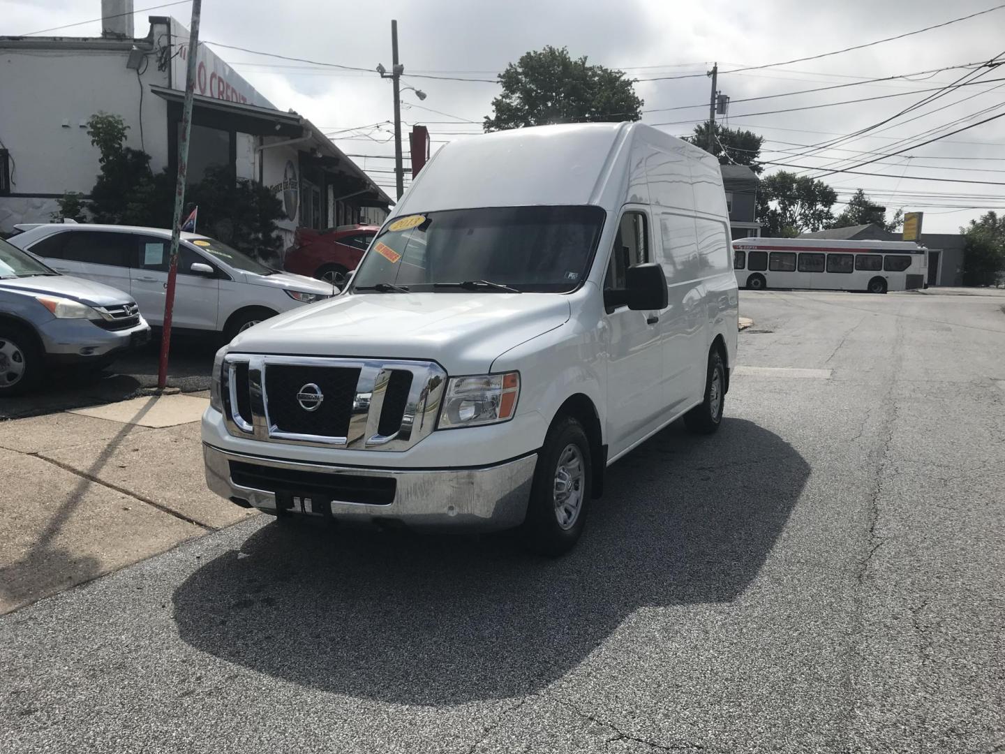 2013 White /Gray Nissan NV Cargo 3500 HD S V8 High Roof (1N6AF0LY1DN) with an 5.6L V8 DOHC 32V engine, 5-Speed Automatic transmission, located at 577 Chester Pike, Prospect Park, PA, 19076, (610) 237-1015, 39.886154, -75.302338 - 2013 Nissan NV 3500 High Roof: Has shelving, new PA inspection, V8, runs LIKE NEW! This vehicle comes inspected and has been given a bumper to bumper safety check. It is very clean, reliable, and well maintained. We offer a unique pay plan that is known for being the easiest and fastest financing - Photo#2