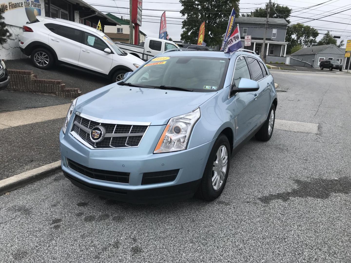 2011 Blue /Beige Cadillac SRX Luxury Collection AWD (3GYFNDEY2BS) with an 3.0L V6 DOHC 24V engine, 6-Speed Automatic transmission, located at 577 Chester Pike, Prospect Park, PA, 19076, (610) 237-1015, 39.886154, -75.302338 - Photo#2
