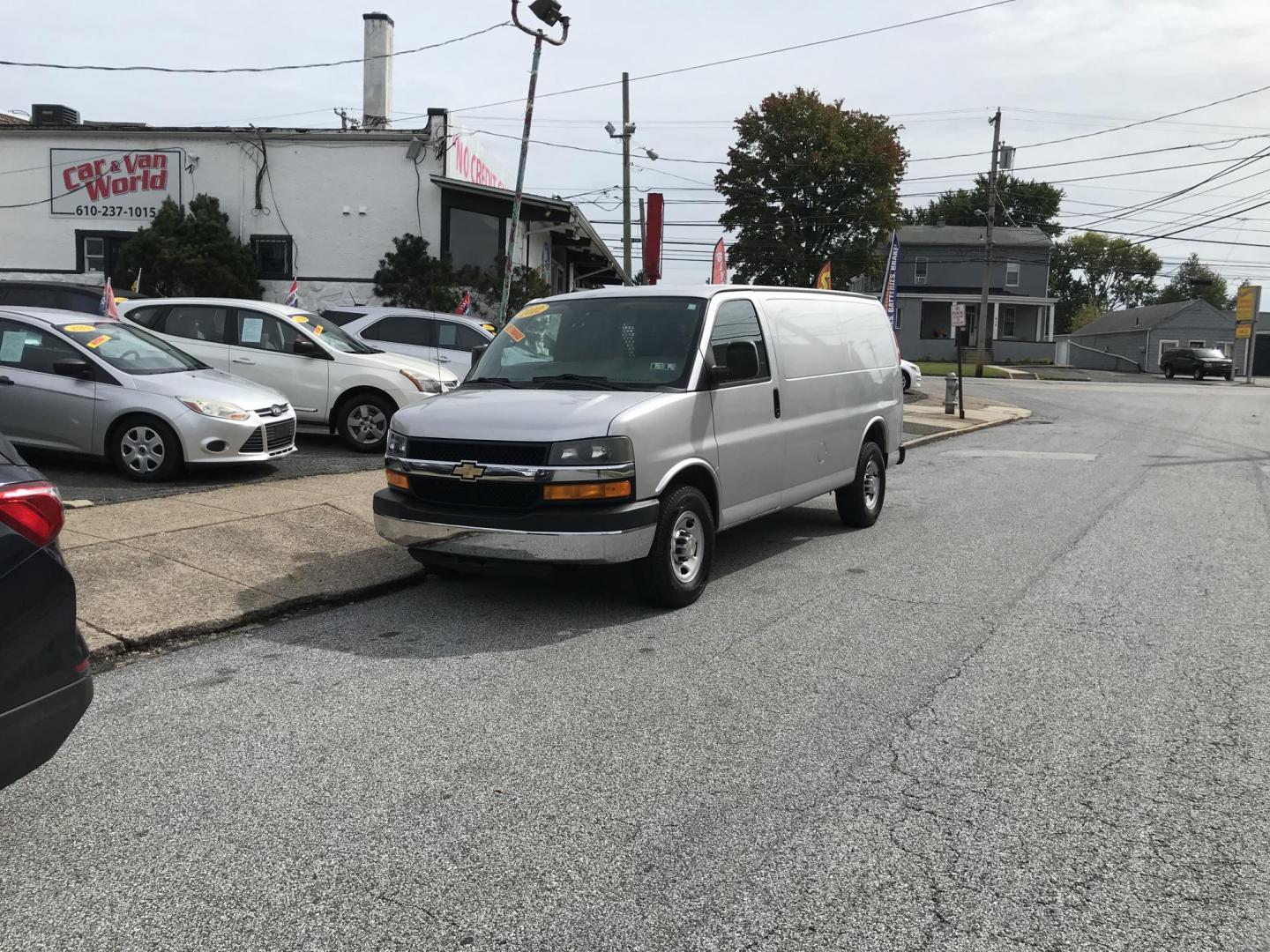 2012 Silver /Gray Chevrolet Express 2500 Cargo (1GCWGFCA2C1) with an 4.8L V8 OHV 16V FFV engine, 6-Speed Automatic transmission, located at 577 Chester Pike, Prospect Park, PA, 19076, (610) 237-1015, 39.886154, -75.302338 - 2012 Chevrolet Express 2500 Cargo Van: Multiple pieces of shelving, partition, new PA inspection, runs LIKE NEW! This vehicle comes inspected and has been given a bumper to bumper safety check. It is very clean, reliable, and well maintained. We offer a unique pay plan that is known for being the - Photo#1