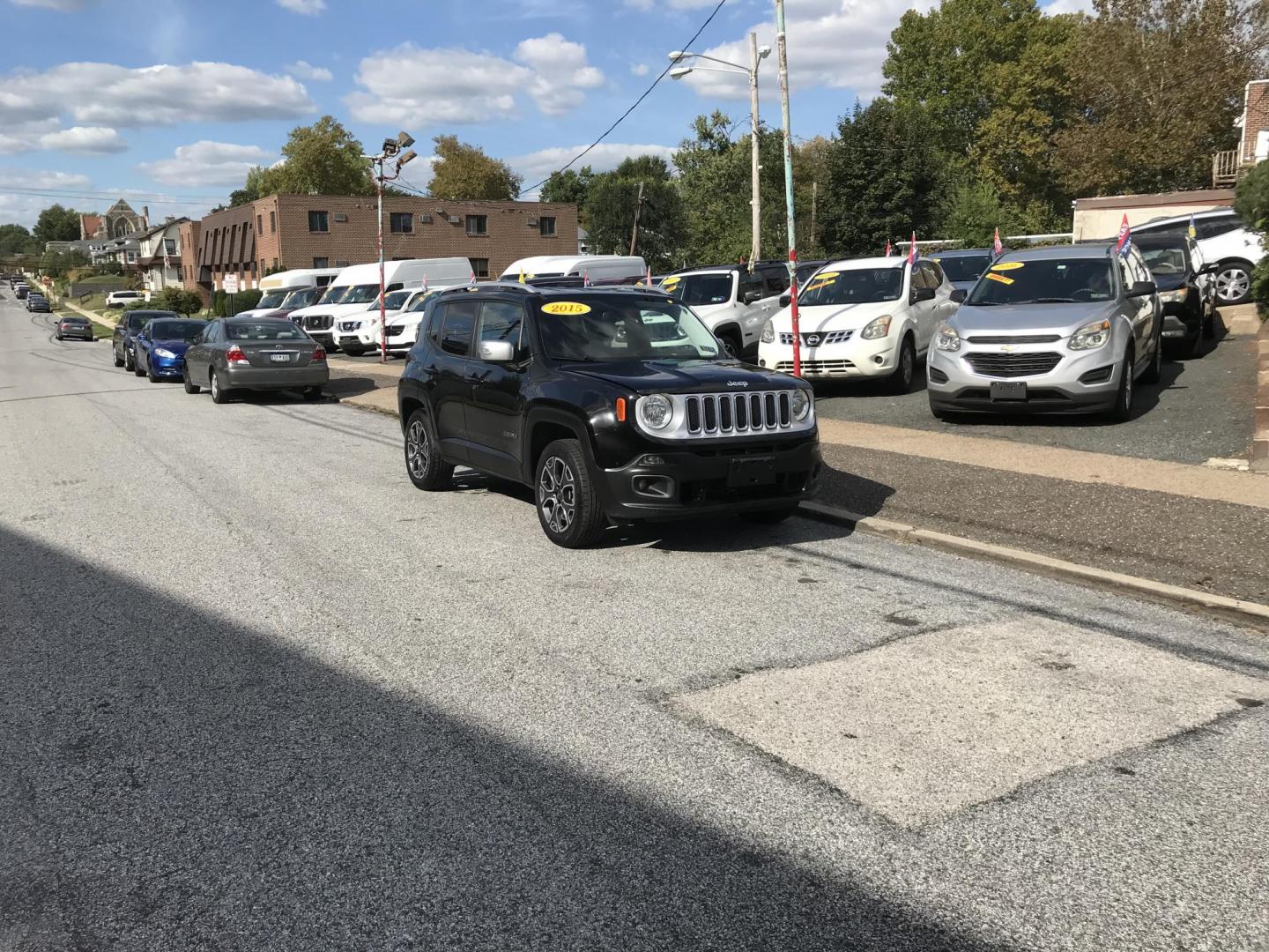 2015 Black /Black Jeep Renegade Limited 4WD (ZACCJBDT0FP) with an 2.4L L4 engine, 9-Speed Automatic transmission, located at 577 Chester Pike, Prospect Park, PA, 19076, (610) 237-1015, 39.886154, -75.302338 - 2015 Jeep Renegade LIMITED: Navigation system, backup camera, new PA inspection, SUPER CLEAN, runs LIKE NEW! This vehicle comes inspected and has been given a bumper to bumper safety check. It is very clean, reliable, and well maintained. We offer a unique pay plan that is known for being the eas - Photo#1