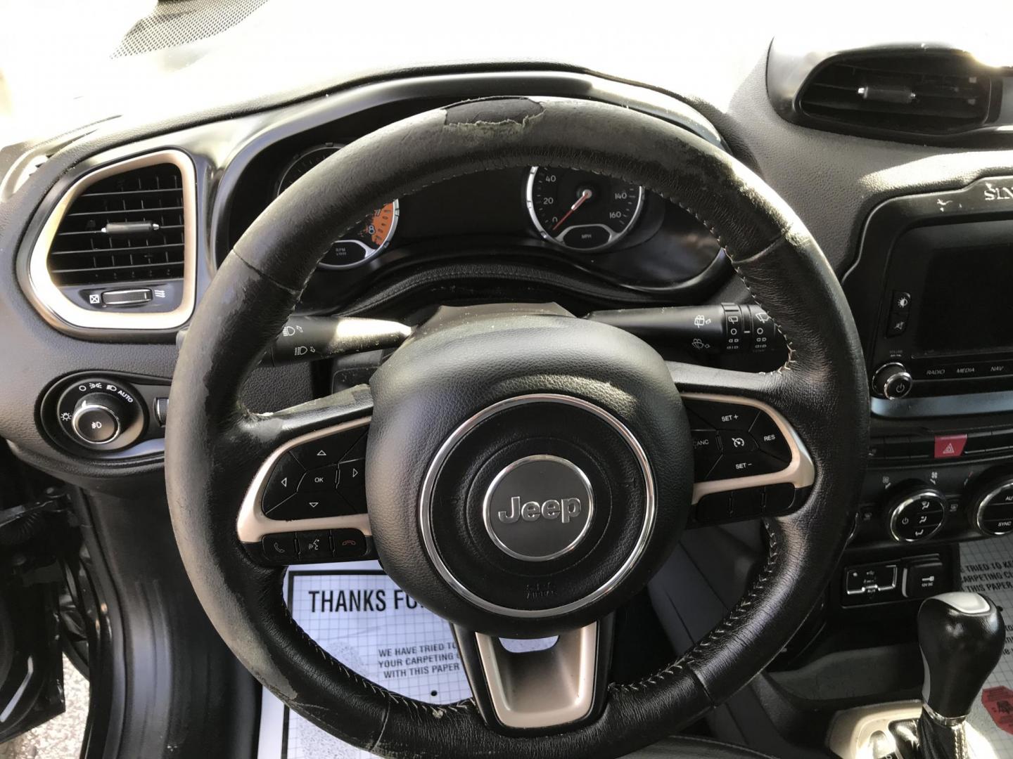 2015 Black /Black Jeep Renegade Limited 4WD (ZACCJBDT0FP) with an 2.4L L4 engine, 9-Speed Automatic transmission, located at 577 Chester Pike, Prospect Park, PA, 19076, (610) 237-1015, 39.886154, -75.302338 - 2015 Jeep Renegade LIMITED: Navigation system, backup camera, new PA inspection, SUPER CLEAN, runs LIKE NEW! This vehicle comes inspected and has been given a bumper to bumper safety check. It is very clean, reliable, and well maintained. We offer a unique pay plan that is known for being the eas - Photo#13