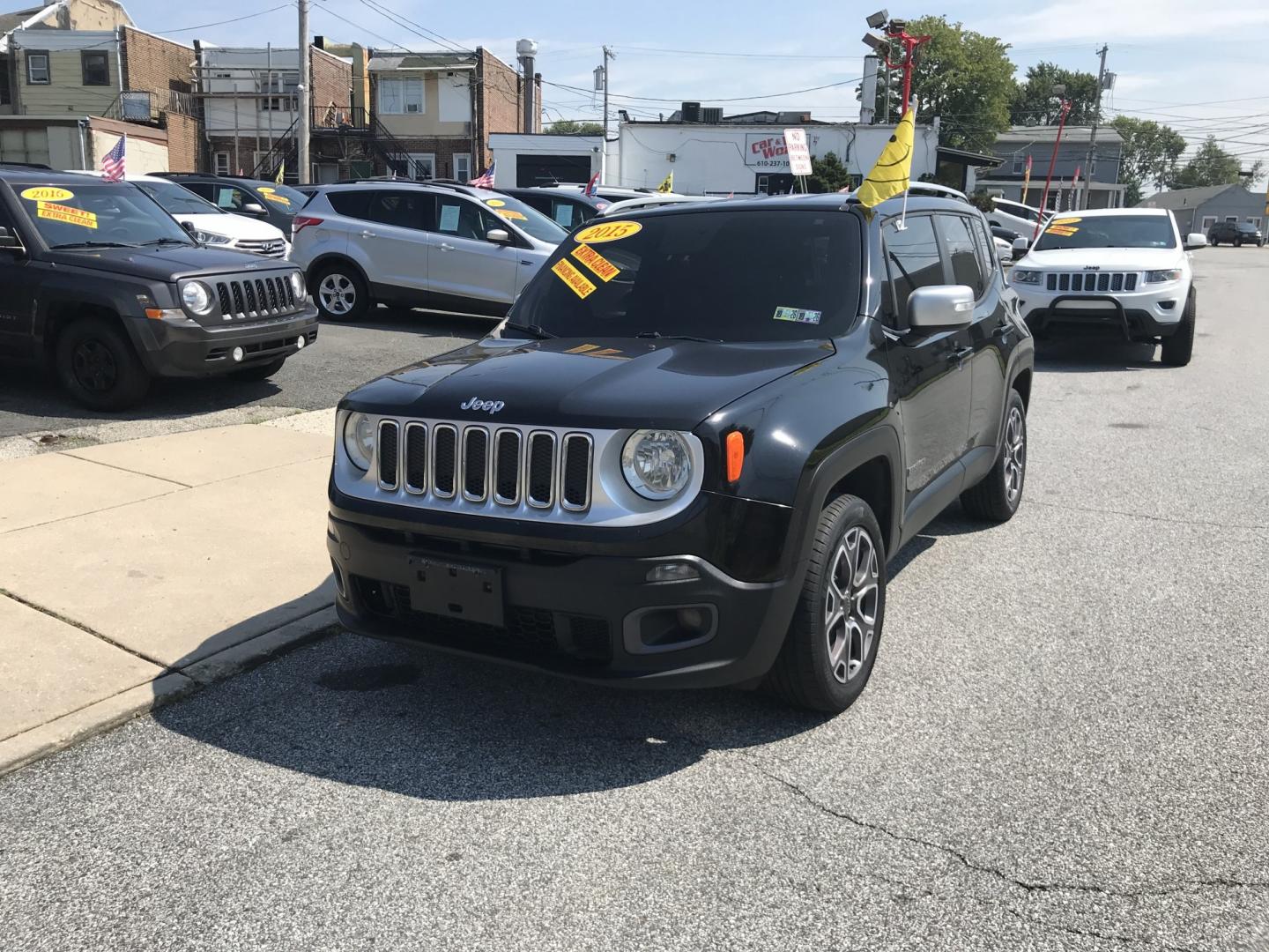 2015 Black /Black Jeep Renegade Limited 4WD (ZACCJBDT0FP) with an 2.4L L4 engine, 9-Speed Automatic transmission, located at 577 Chester Pike, Prospect Park, PA, 19076, (610) 237-1015, 39.886154, -75.302338 - 2015 Jeep Renegade LIMITED: Navigation system, backup camera, new PA inspection, SUPER CLEAN, runs LIKE NEW! This vehicle comes inspected and has been given a bumper to bumper safety check. It is very clean, reliable, and well maintained. We offer a unique pay plan that is known for being the eas- Photo#2