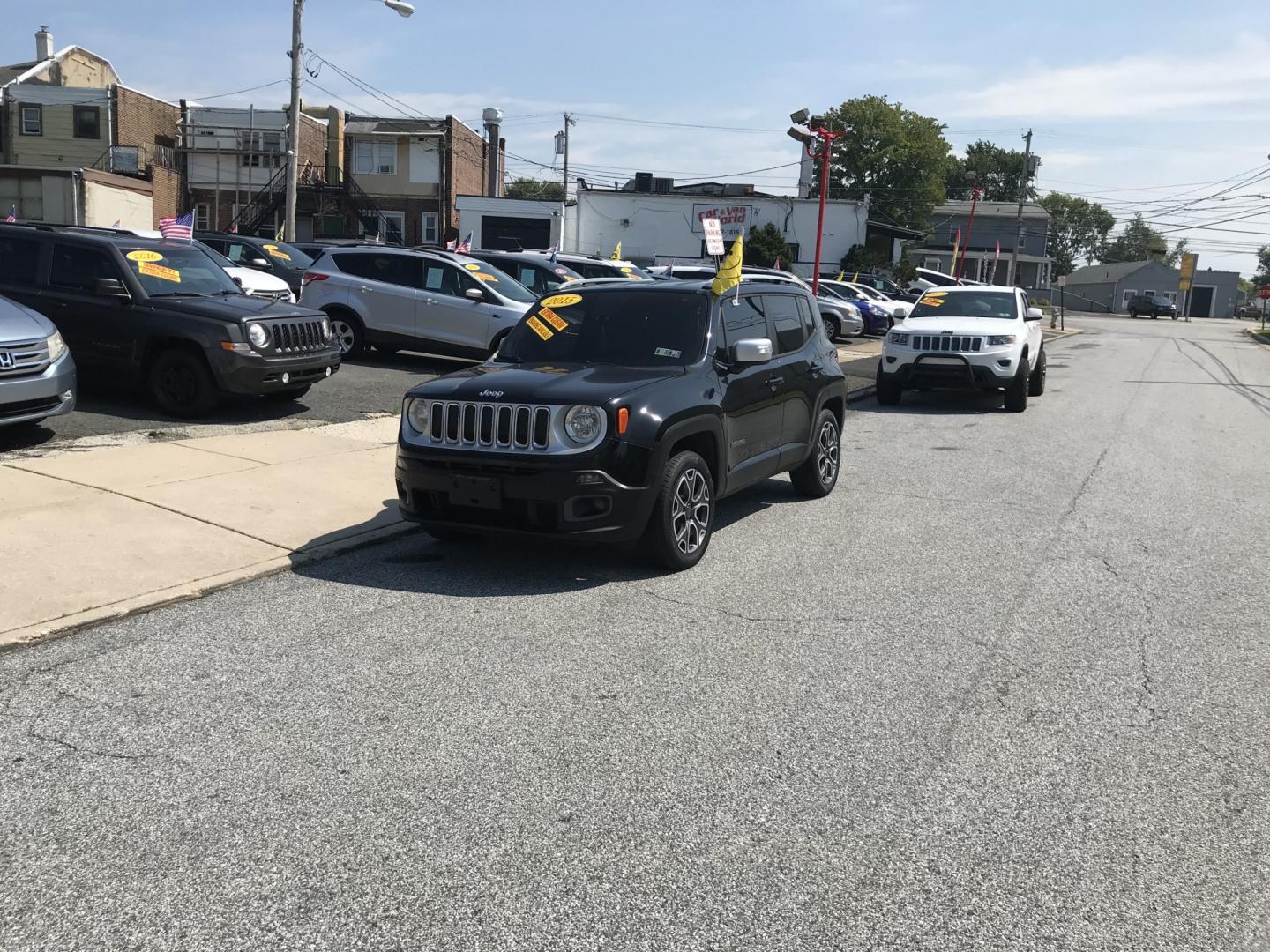 2015 Black /Black Jeep Renegade Limited 4WD (ZACCJBDT0FP) with an 2.4L L4 engine, 9-Speed Automatic transmission, located at 577 Chester Pike, Prospect Park, PA, 19076, (610) 237-1015, 39.886154, -75.302338 - 2015 Jeep Renegade LIMITED: Navigation system, backup camera, new PA inspection, SUPER CLEAN, runs LIKE NEW! This vehicle comes inspected and has been given a bumper to bumper safety check. It is very clean, reliable, and well maintained. We offer a unique pay plan that is known for being the eas- Photo#1