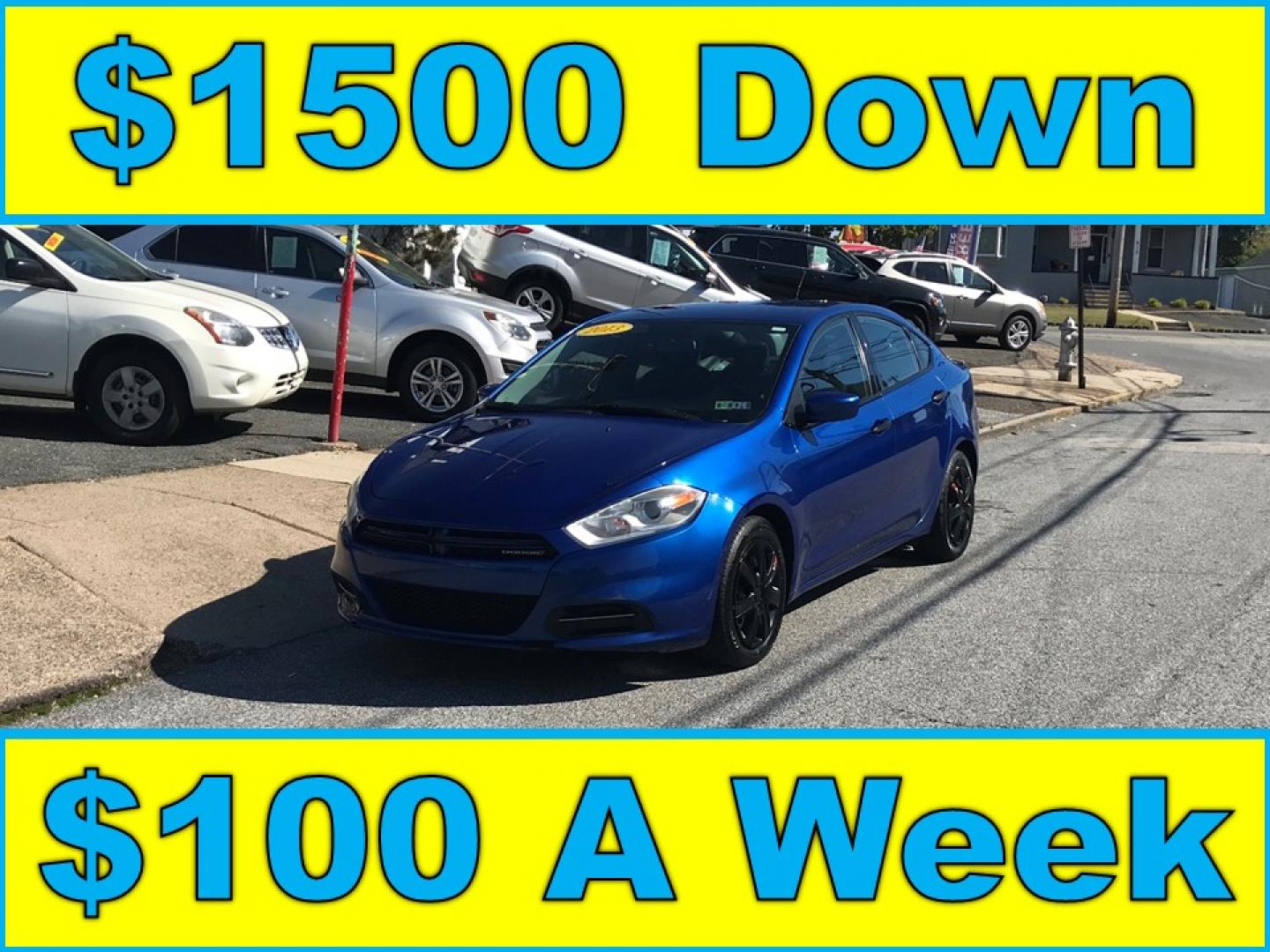 2013 Blue /Black Dodge Dart SE (1C3CDFAA2DD) with an 2.0L L4 DOHC 16V TURBO engine, located at 577 Chester Pike, Prospect Park, PA, 19076, (610) 237-1015, 39.886154, -75.302338 - Photo#0
