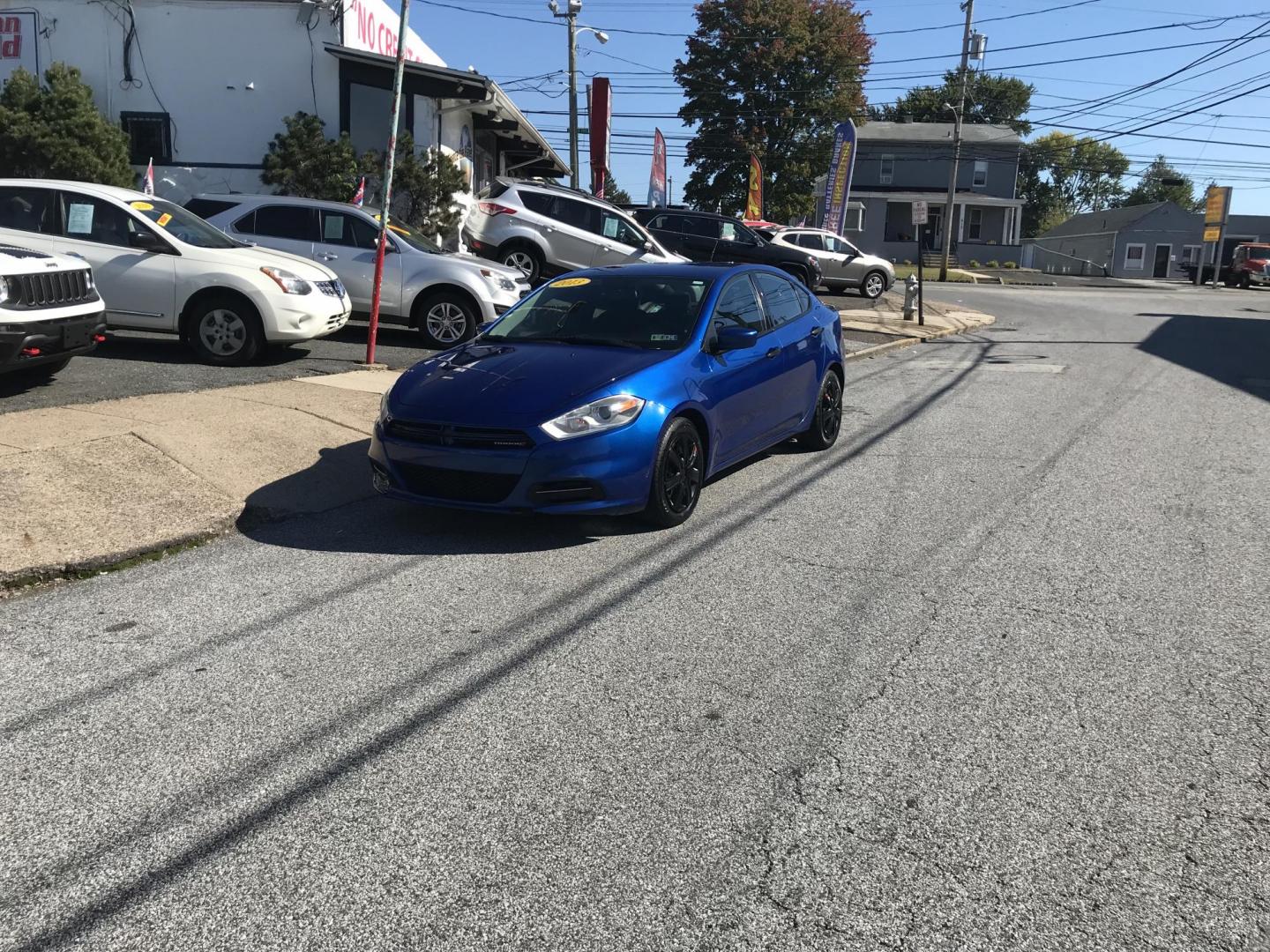 2013 Blue /Black Dodge Dart SE (1C3CDFAA2DD) with an 2.0L L4 DOHC 16V TURBO engine, located at 577 Chester Pike, Prospect Park, PA, 19076, (610) 237-1015, 39.886154, -75.302338 - Photo#1