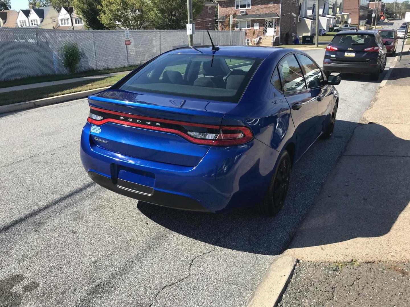 2013 Blue /Black Dodge Dart SE (1C3CDFAA2DD) with an 2.0L L4 DOHC 16V TURBO engine, located at 577 Chester Pike, Prospect Park, PA, 19076, (610) 237-1015, 39.886154, -75.302338 - Photo#4