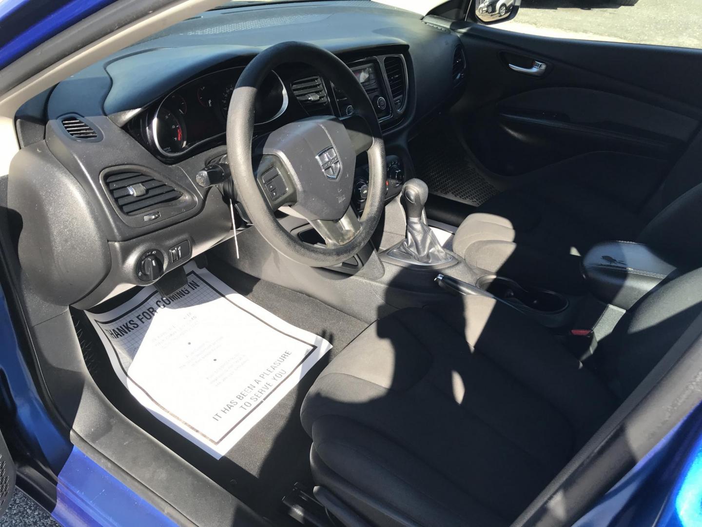 2013 Blue /Black Dodge Dart SE (1C3CDFAA2DD) with an 2.0L L4 DOHC 16V TURBO engine, located at 577 Chester Pike, Prospect Park, PA, 19076, (610) 237-1015, 39.886154, -75.302338 - Photo#7