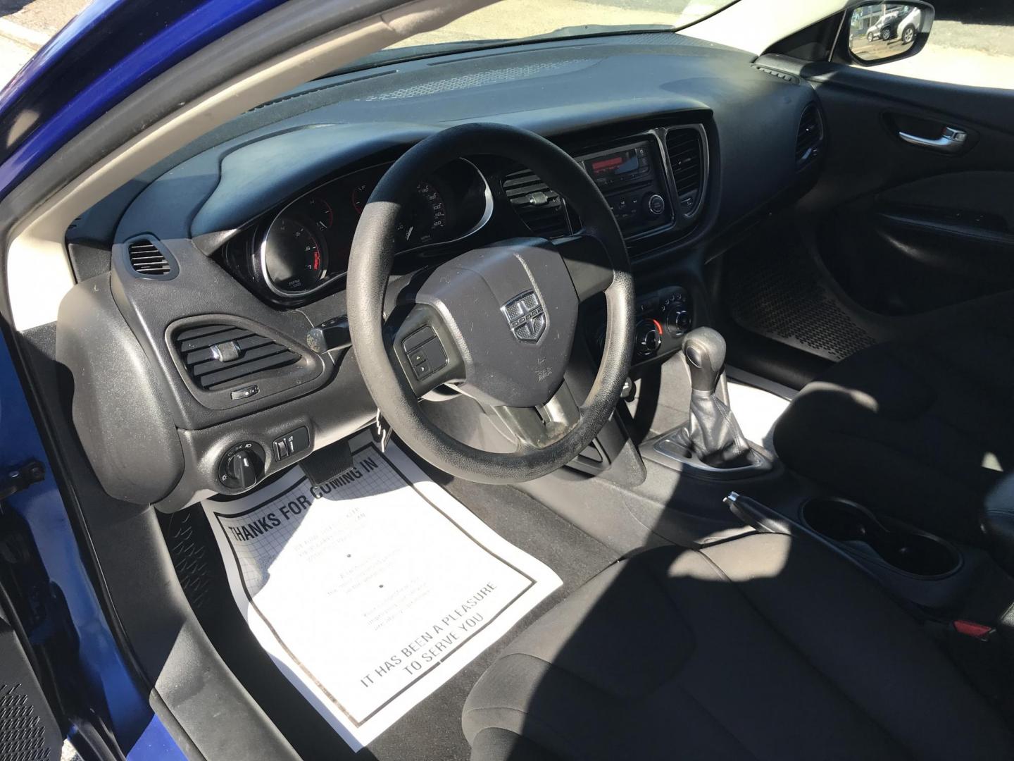 2013 Blue /Black Dodge Dart SE (1C3CDFAA2DD) with an 2.0L L4 DOHC 16V TURBO engine, located at 577 Chester Pike, Prospect Park, PA, 19076, (610) 237-1015, 39.886154, -75.302338 - Photo#10