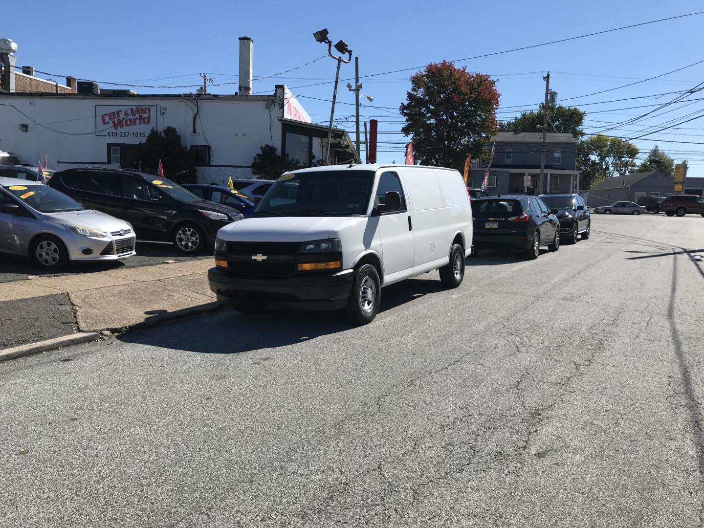 2019 White /Gray Chevrolet Express 2500 Cargo (1GCWGAFP4K1) with an 4.3L V6 engine, 6A transmission, located at 577 Chester Pike, Prospect Park, PA, 19076, (610) 237-1015, 39.886154, -75.302338 - 2019 Chevrolet Express 2500 Cargo Van: Has multiple pieces of shelving, backup camera, no side or rear windows, new PA inspection, RUNS LIKE NEW, FLEET MAINTAINED! This vehicle comes inspected and has been given a bumper to bumper safety check. It is very clean, reliable, and well maintained. We - Photo#1