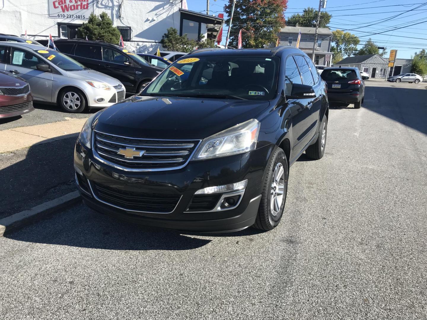 2017 Black /Gray Chevrolet Traverse 1LT AWD (1GNKVGKD2HJ) with an 3.6L V6 DOHC 24V engine, 6A transmission, located at 577 Chester Pike, Prospect Park, PA, 19076, (610) 237-1015, 39.886154, -75.302338 - 2017 Chevrolet Traverse LT: AWD, 3rd row seating, new PA inspection, backup camera, SUPER CLEAN, runs LIKE NEW! This vehicle comes inspected and has been given a bumper to bumper safety check. It is very clean, reliable, and well maintained. We offer a unique pay plan that is known for being the - Photo#2