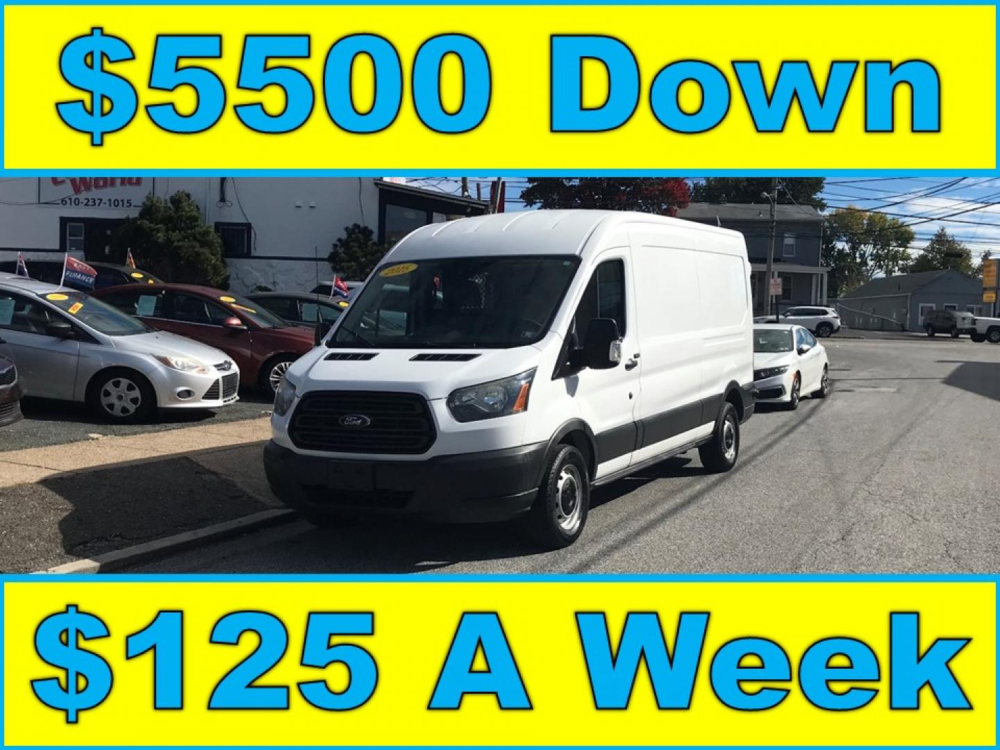 2016 White /Gray Ford Transit 250 Van Med. Roof w/Sliding Pass. 148-in. WB (1FTYR2CM1GK) with an 3.7L V6 DOHC 24V engine, 6-Speed Automatic transmission, located at 577 Chester Pike, Prospect Park, PA, 19076, (610) 237-1015, 39.886154, -75.302338 - 2016 Ford Transit 250 Medium Roof: Has multiple pieces of shelving, partition, new PA inspection, FLEET MAINTAINED, runs LIKE NEW! This vehicle comes inspected and has been given a bumper to bumper safety check. It is very clean, reliable, and well maintained. We offer a unique pay plan that is k - Photo#0