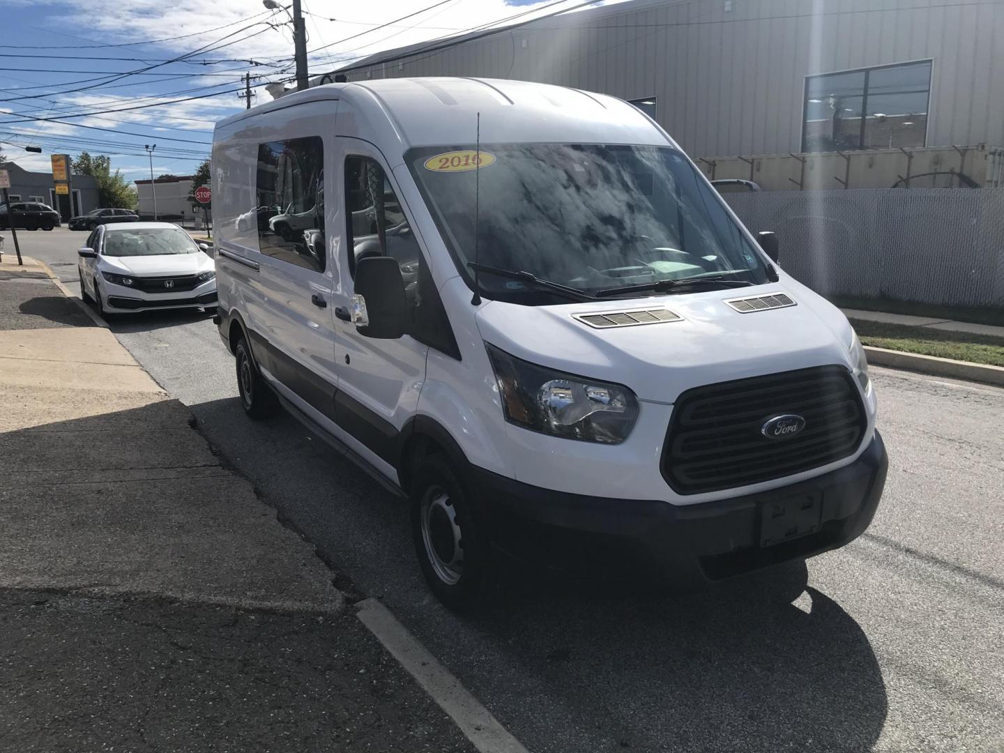 2016 White /Gray Ford Transit 250 Van Med. Roof w/Sliding Pass. 148-in. WB (1FTYR2CM1GK) with an 3.7L V6 DOHC 24V engine, 6-Speed Automatic transmission, located at 577 Chester Pike, Prospect Park, PA, 19076, (610) 237-1015, 39.886154, -75.302338 - 2016 Ford Transit 250 Medium Roof: Has multiple pieces of shelving, partition, new PA inspection, FLEET MAINTAINED, runs LIKE NEW! This vehicle comes inspected and has been given a bumper to bumper safety check. It is very clean, reliable, and well maintained. We offer a unique pay plan that is k - Photo#3