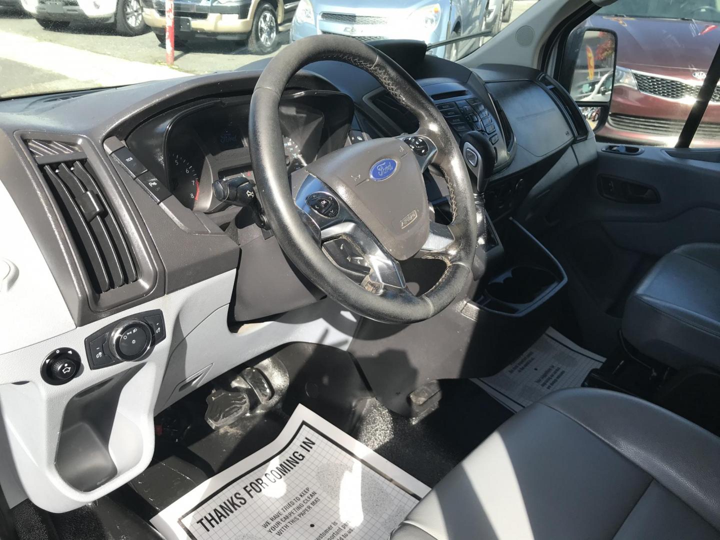 2016 White /Gray Ford Transit 250 Van Med. Roof w/Sliding Pass. 148-in. WB (1FTYR2CM1GK) with an 3.7L V6 DOHC 24V engine, 6-Speed Automatic transmission, located at 577 Chester Pike, Prospect Park, PA, 19076, (610) 237-1015, 39.886154, -75.302338 - 2016 Ford Transit 250 Medium Roof: Has multiple pieces of shelving, partition, new PA inspection, FLEET MAINTAINED, runs LIKE NEW! This vehicle comes inspected and has been given a bumper to bumper safety check. It is very clean, reliable, and well maintained. We offer a unique pay plan that is k - Photo#11