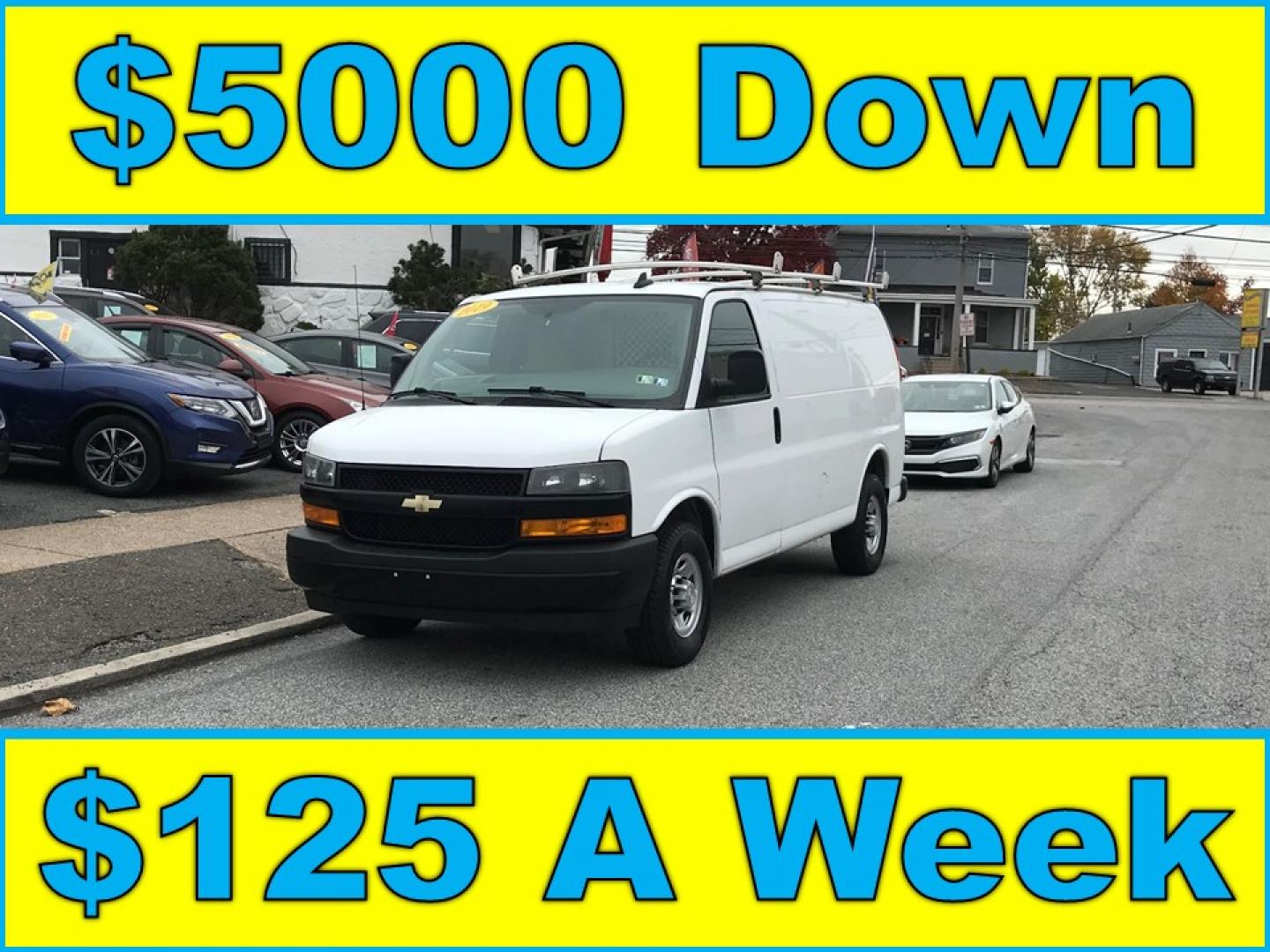 2019 White /Gray Chevrolet Express 2500 Cargo (1GCWGAFP1K1) with an 4.3L V6 engine, 6A transmission, located at 577 Chester Pike, Prospect Park, PA, 19076, (610) 237-1015, 39.886154, -75.302338 - Photo#0