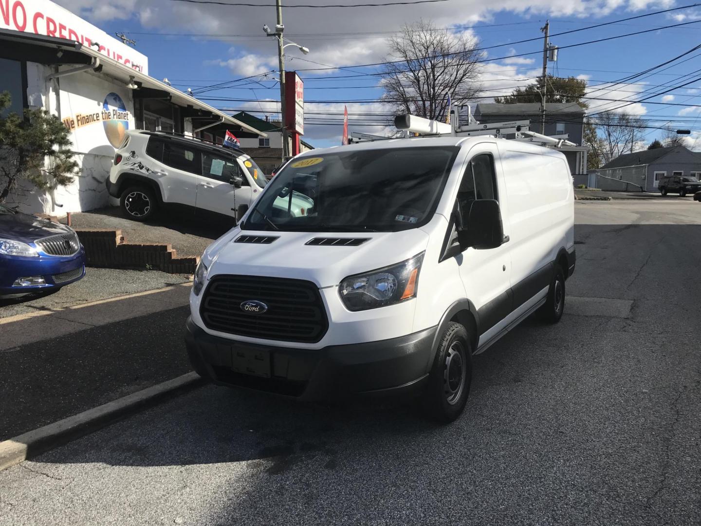 2017 White /Gray Ford Transit 150 Van Low Roof 60/40 Pass. 130-in. WB (1FTYE1ZM6HK) with an 3.7L V6 DOHC 24V engine, 6A transmission, located at 577 Chester Pike, Prospect Park, PA, 19076, (610) 237-1015, 39.886154, -75.302338 - Photo#2