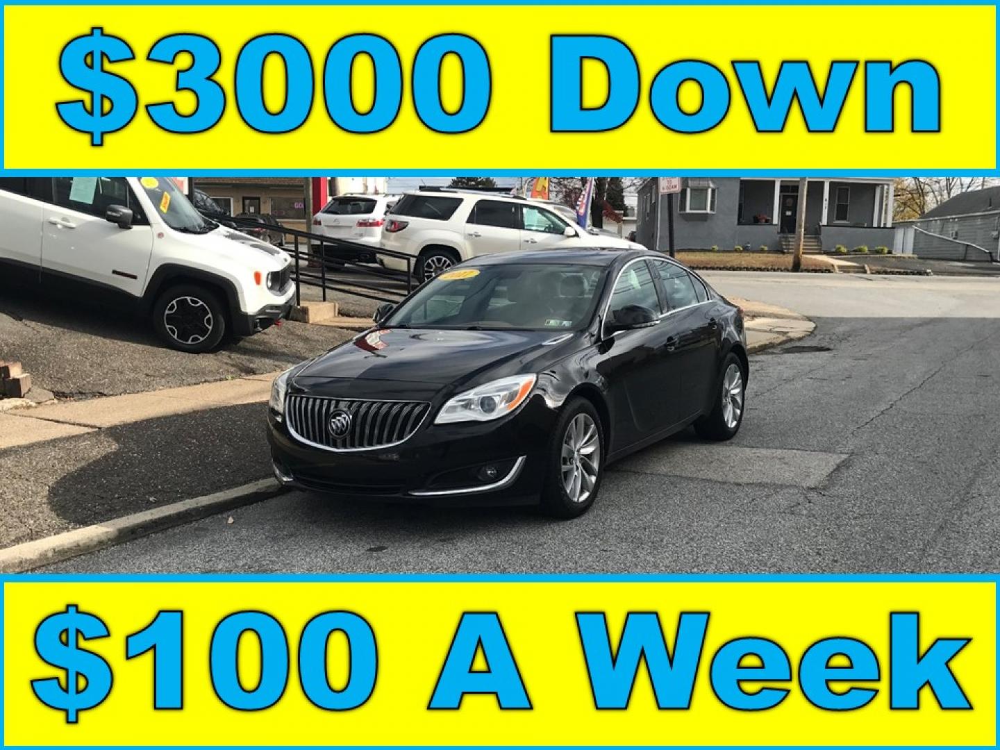 2017 Black /Black Buick Regal Leather AWD (2G4GM5EX9H9) with an 2.0L L4 DOHC 16V TURBO engine, 6A transmission, located at 577 Chester Pike, Prospect Park, PA, 19076, (610) 237-1015, 39.886154, -75.302338 - Photo#0