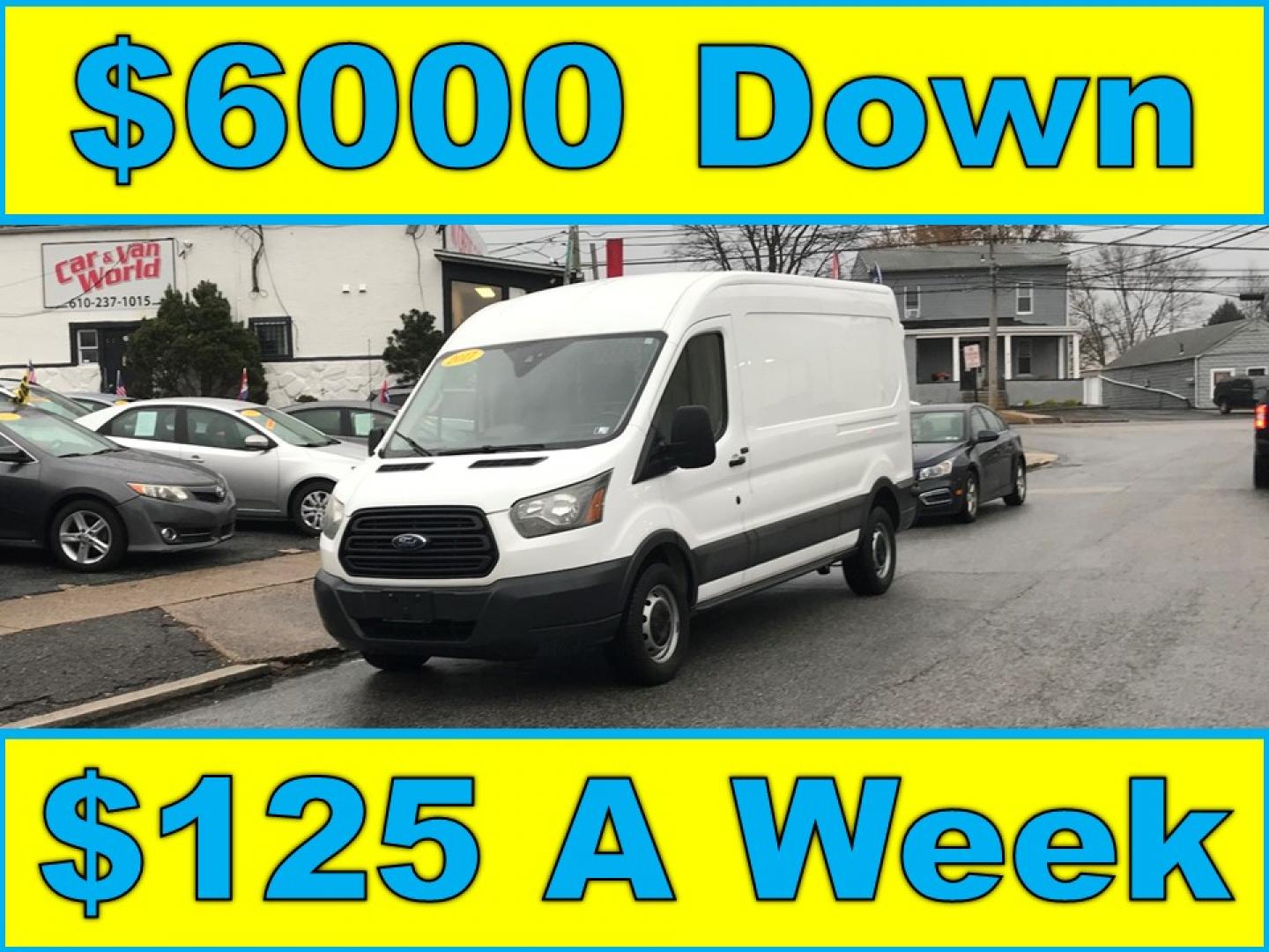 2017 White Ford Transit 250 Van Med. Roof w/Sliding Pass. 148-in. WB (1FTYR2CM0HK) with an 3.7L V6 DOHC 24V engine, 6A transmission, located at 577 Chester Pike, Prospect Park, PA, 19076, (610) 237-1015, 39.886154, -75.302338 - 2017 Ford Transit 250 Medium Roof: Only 139k miles, backup camera, shelving, FLEET MAINTAINED, runs LIKE NEW! This vehicle comes inspected and has been given a bumper to bumper safety check. It is very clean, reliable, and well maintained. We offer a unique pay plan that is known for being the ea - Photo#0