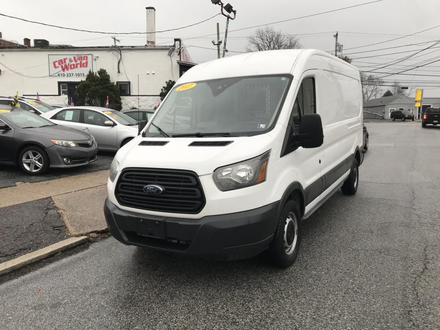 2017 White Ford Transit 250 Van Med. Roof w/Sliding Pass. 148-in. WB (1FTYR2CM0HK) with an 3.7L V6 DOHC 24V engine, 6A transmission, located at 577 Chester Pike, Prospect Park, PA, 19076, (610) 237-1015, 39.886154, -75.302338 - 2017 Ford Transit 250 Medium Roof: Only 139k miles, backup camera, shelving, FLEET MAINTAINED, runs LIKE NEW! This vehicle comes inspected and has been given a bumper to bumper safety check. It is very clean, reliable, and well maintained. We offer a unique pay plan that is known for being the ea - Photo#2