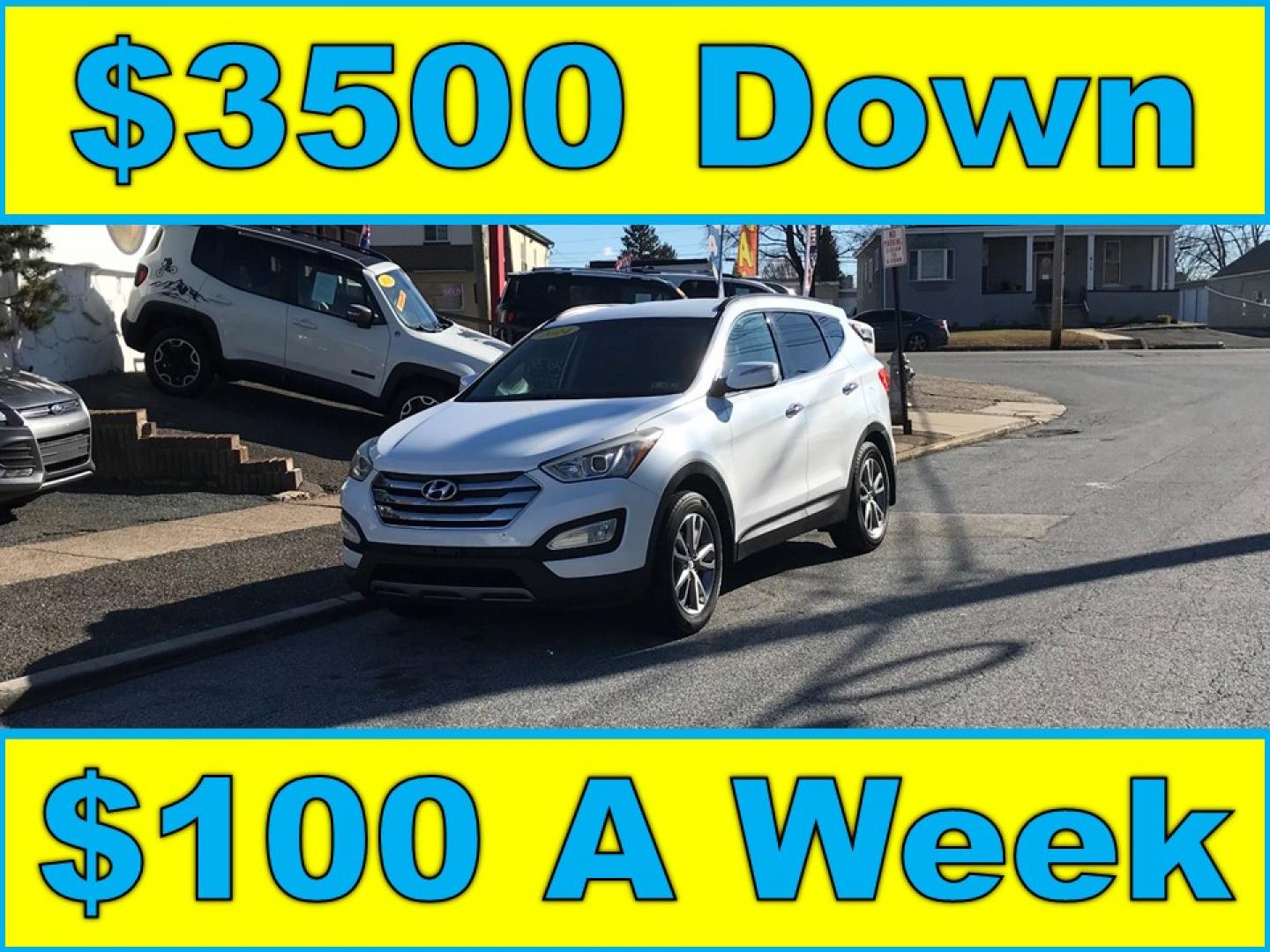 2014 White /Gray Hyundai Santa Fe Sport 2.0T FWD (5XYZU3LA0EG) with an 2.0L L4 DOHC 16V TURBO engine, 6-Speed Automatic transmission, located at 577 Chester Pike, Prospect Park, PA, 19076, (610) 237-1015, 39.886154, -75.302338 - 2014 Hyundai Santa Fe Sport: Only 104k miles, backup camera, new PA inspection, great on gas, SUPER CLEAN, runs LIKE NEW! This vehicle comes inspected and has been given a bumper to bumper safety check. It is very clean, reliable, and well maintained. We offer a unique pay plan that is known for - Photo#0
