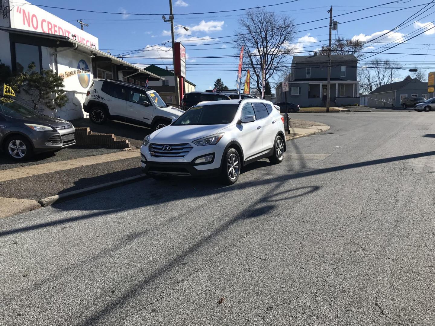 2014 White /Gray Hyundai Santa Fe Sport 2.0T FWD (5XYZU3LA0EG) with an 2.0L L4 DOHC 16V TURBO engine, 6-Speed Automatic transmission, located at 577 Chester Pike, Prospect Park, PA, 19076, (610) 237-1015, 39.886154, -75.302338 - 2014 Hyundai Santa Fe Sport: Only 104k miles, backup camera, new PA inspection, great on gas, SUPER CLEAN, runs LIKE NEW! This vehicle comes inspected and has been given a bumper to bumper safety check. It is very clean, reliable, and well maintained. We offer a unique pay plan that is known for - Photo#1