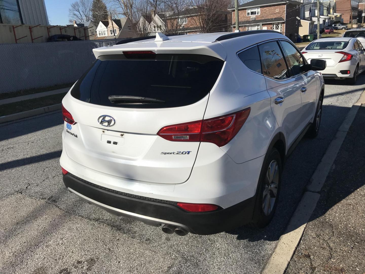 2014 White /Gray Hyundai Santa Fe Sport 2.0T FWD (5XYZU3LA0EG) with an 2.0L L4 DOHC 16V TURBO engine, 6-Speed Automatic transmission, located at 577 Chester Pike, Prospect Park, PA, 19076, (610) 237-1015, 39.886154, -75.302338 - 2014 Hyundai Santa Fe Sport: Only 104k miles, backup camera, new PA inspection, great on gas, SUPER CLEAN, runs LIKE NEW! This vehicle comes inspected and has been given a bumper to bumper safety check. It is very clean, reliable, and well maintained. We offer a unique pay plan that is known for - Photo#4