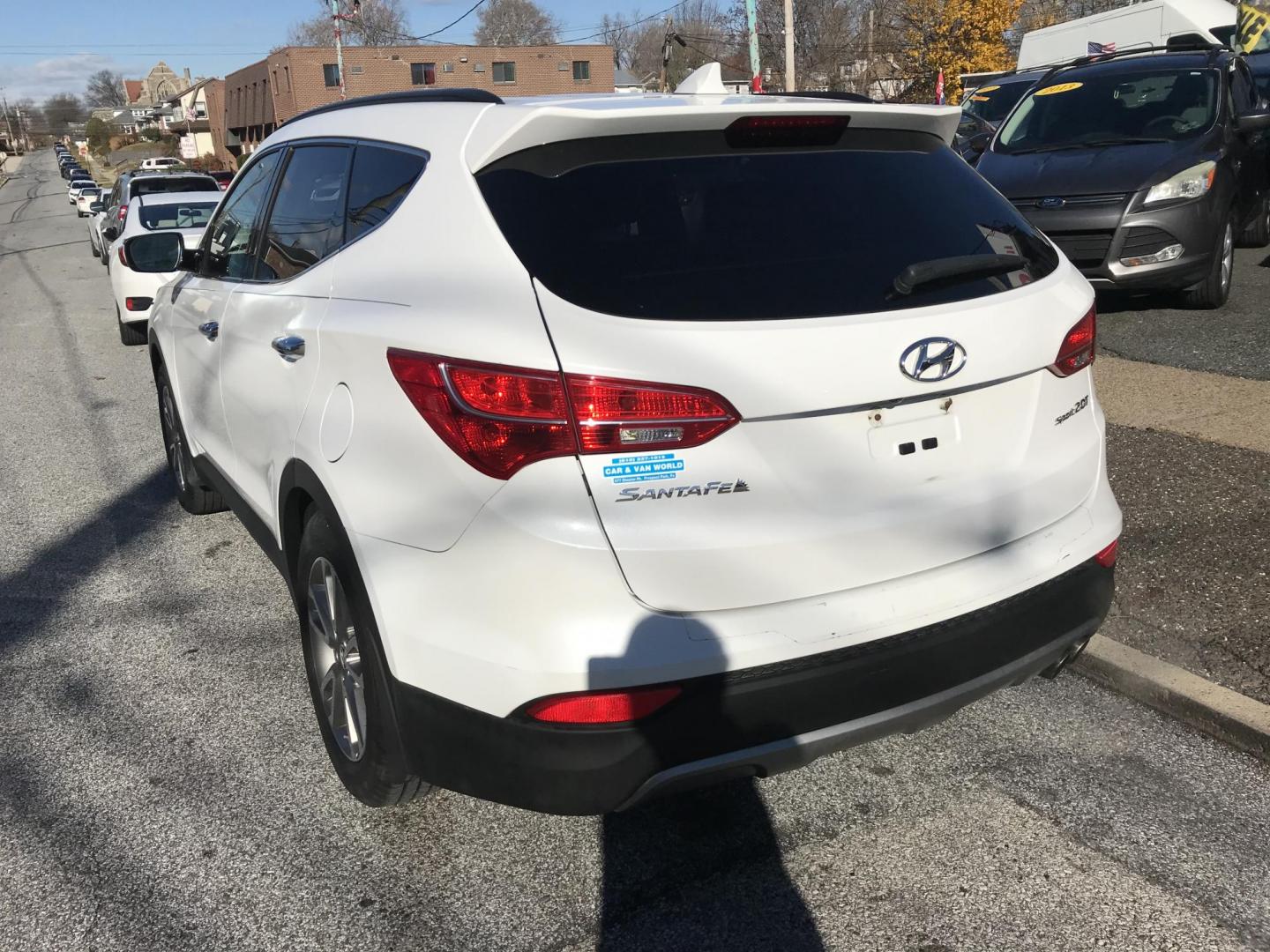 2014 White /Gray Hyundai Santa Fe Sport 2.0T FWD (5XYZU3LA0EG) with an 2.0L L4 DOHC 16V TURBO engine, 6-Speed Automatic transmission, located at 577 Chester Pike, Prospect Park, PA, 19076, (610) 237-1015, 39.886154, -75.302338 - 2014 Hyundai Santa Fe Sport: Only 104k miles, backup camera, new PA inspection, great on gas, SUPER CLEAN, runs LIKE NEW! This vehicle comes inspected and has been given a bumper to bumper safety check. It is very clean, reliable, and well maintained. We offer a unique pay plan that is known for - Photo#5