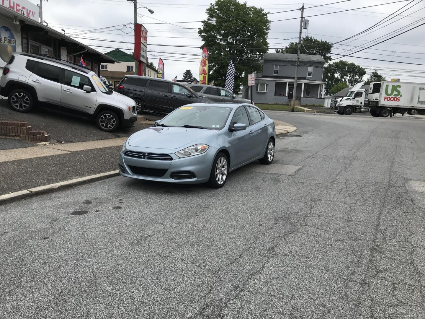 2013 Blue /Gray Dodge Dart SXT (1C3CDFBA6DD) with an 2.0L L4 DOHC 16V TURBO engine, Automatic transmission, located at 577 Chester Pike, Prospect Park, PA, 19076, (610) 237-1015, 39.886154, -75.302338- Photo#1